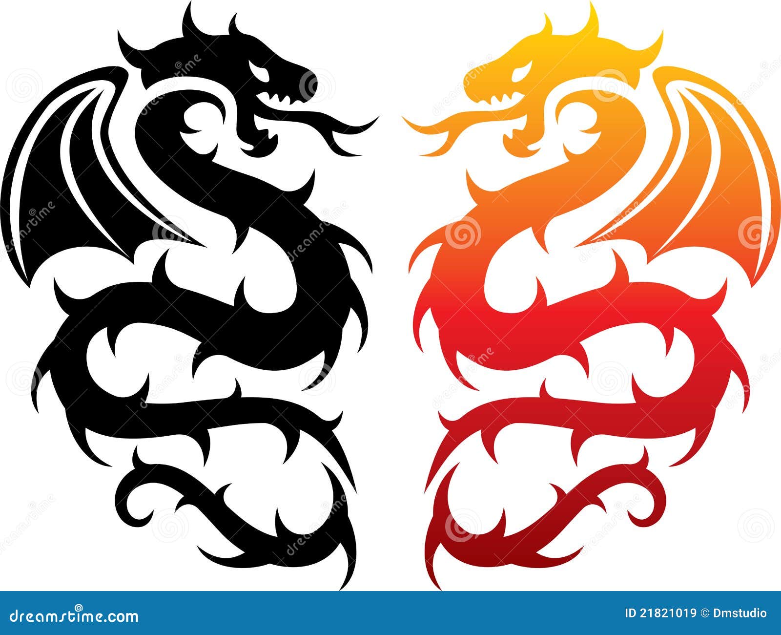 Dragons stock vector. Illustration of detail, abstract 21821019