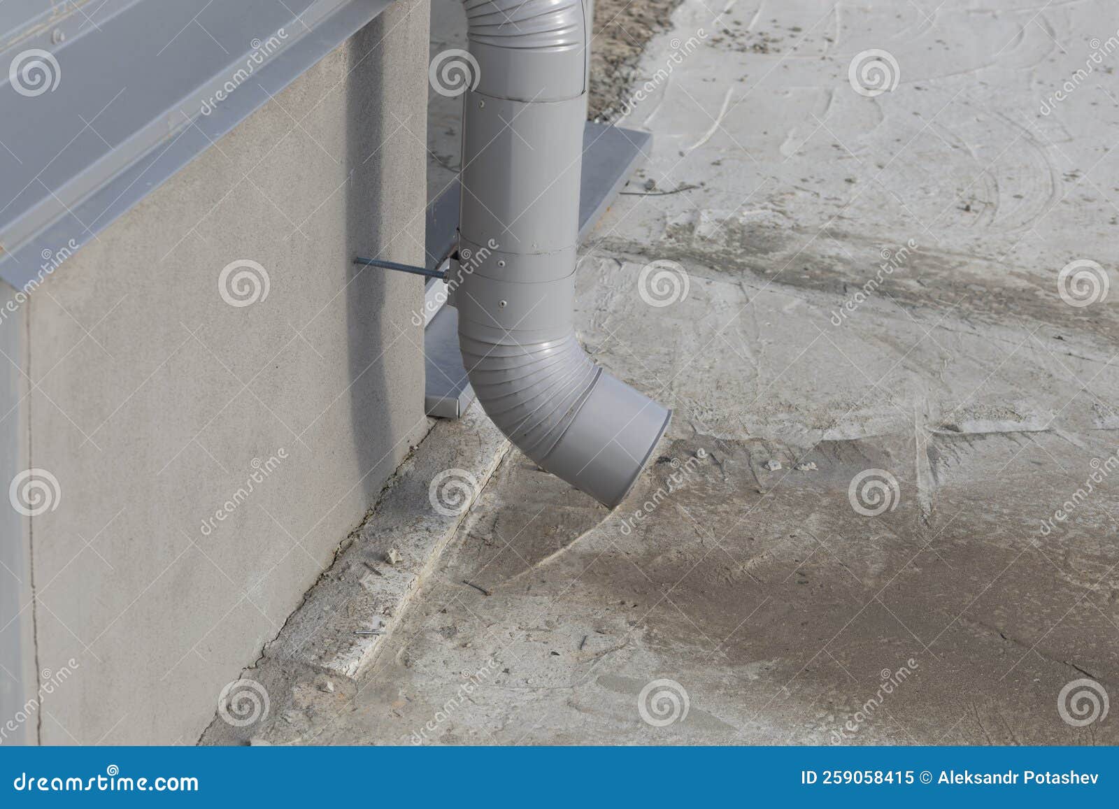 A Drain from the Roof.a Pipe for Draining Water from the Roof of the