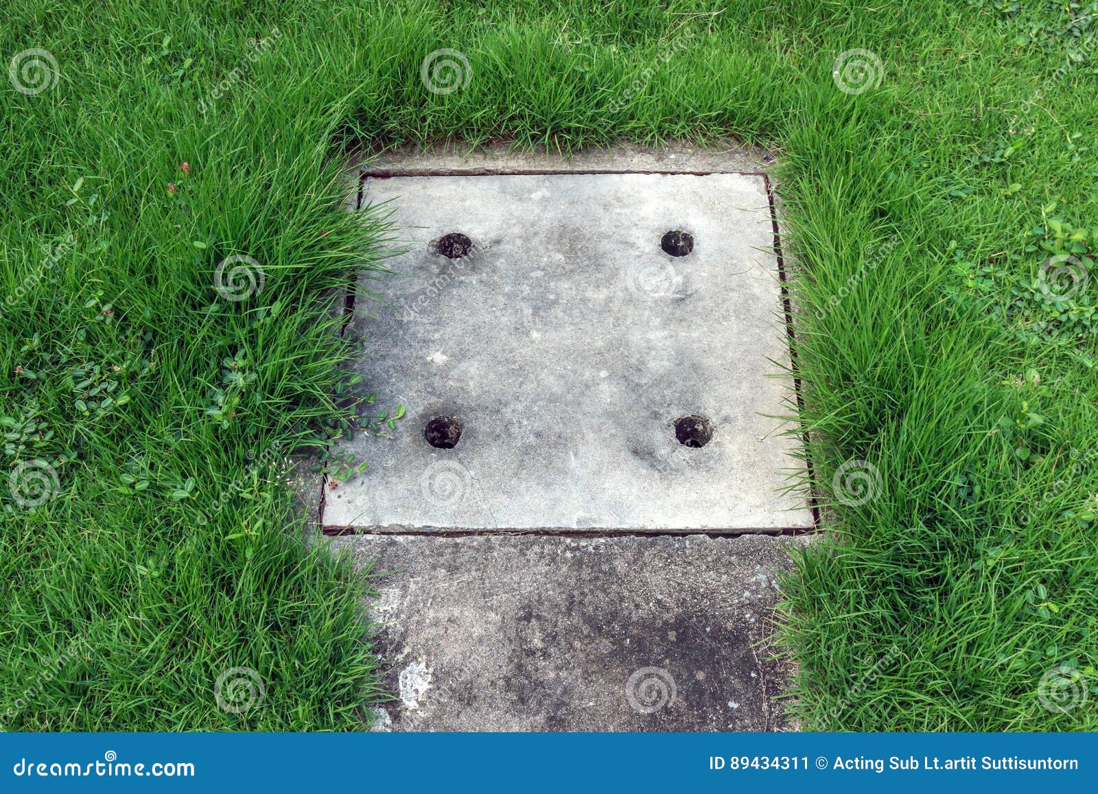 Drainage Concrete Cover RoyaltyFree Stock Photo
