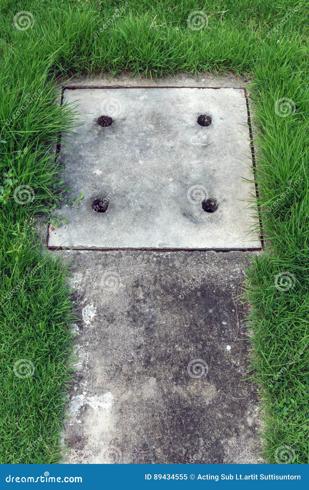 Drainage Concrete Cover RoyaltyFree Stock Photo