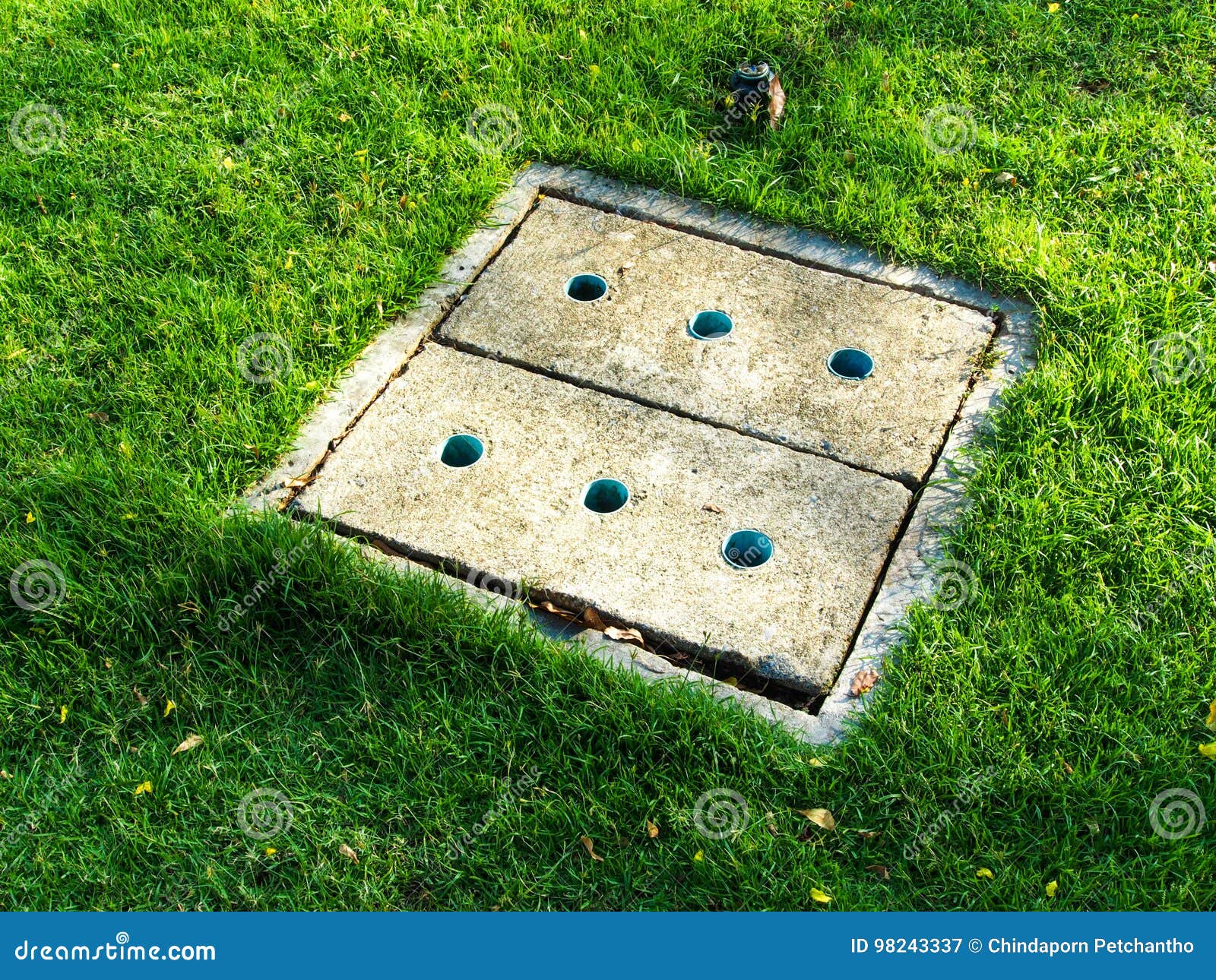 Drainage Concrete Cover RoyaltyFree Stock Photo