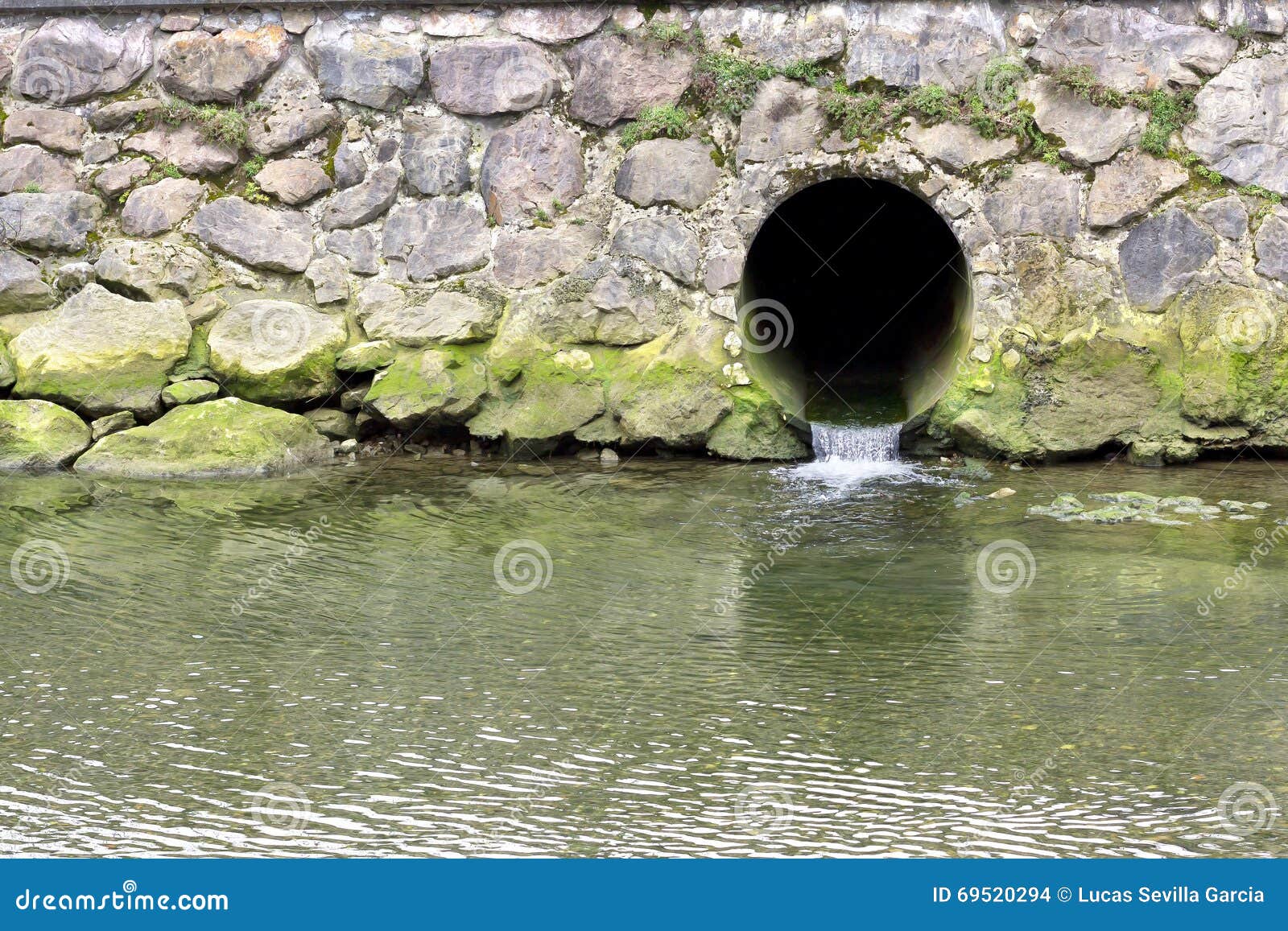 Drainage pipe stock photo. Image of flowing, water, nature - 69520294