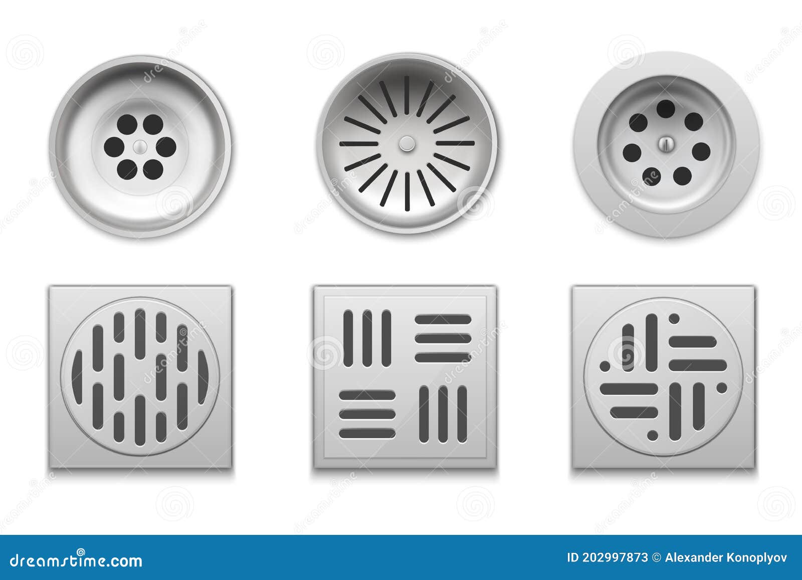 drainage set for bathroom, floor drain  realistic