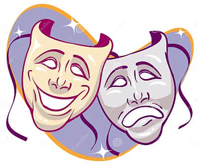 Drama Masks stock vector. Illustration of actor, actress - 38191460