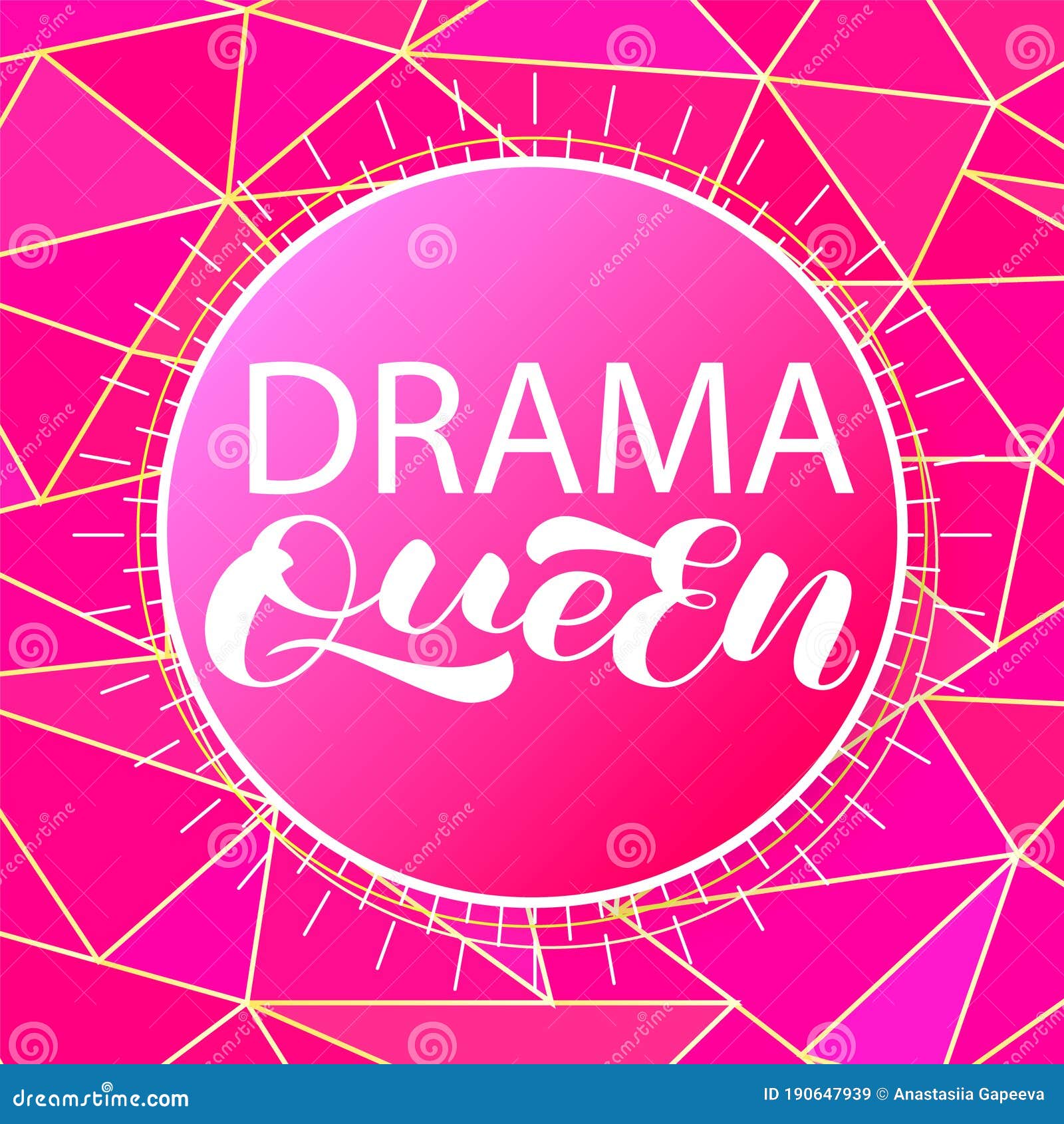 Drama Queen Lettering. Vector Illustration for Poster Stock Vector ...