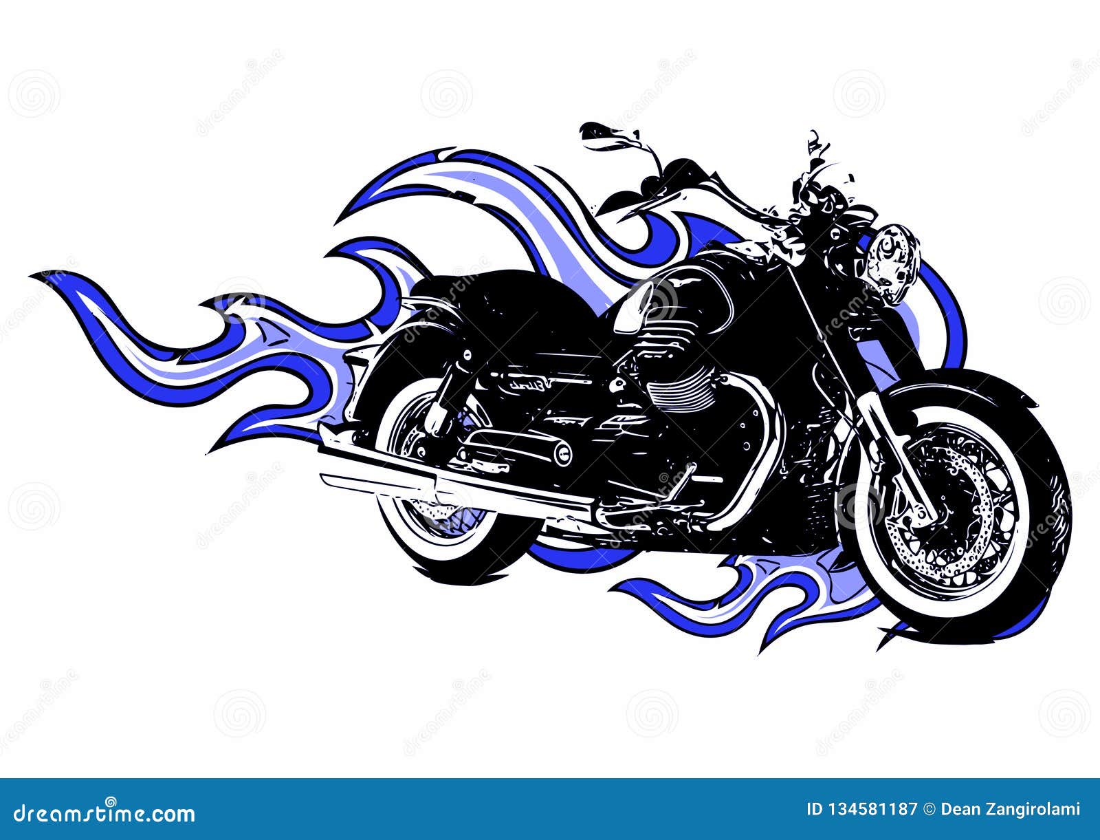 Dramatic Burning Motorcycle Engulfed in Fierce Fiery Orange Flames and Fire Exploding Sparks