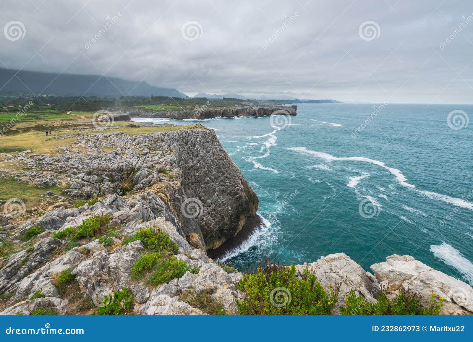 bufones de pria on a misty autumn day, asturias, spain