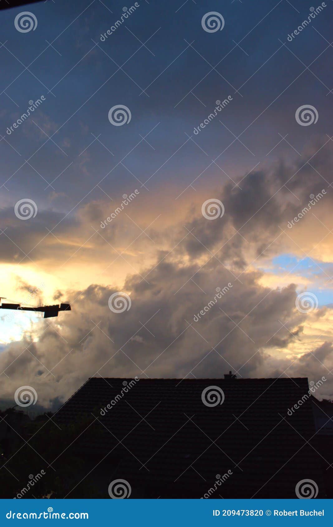 dramatic cloud scenery in the evening over vaduz in liechtenstein 2.7.2020