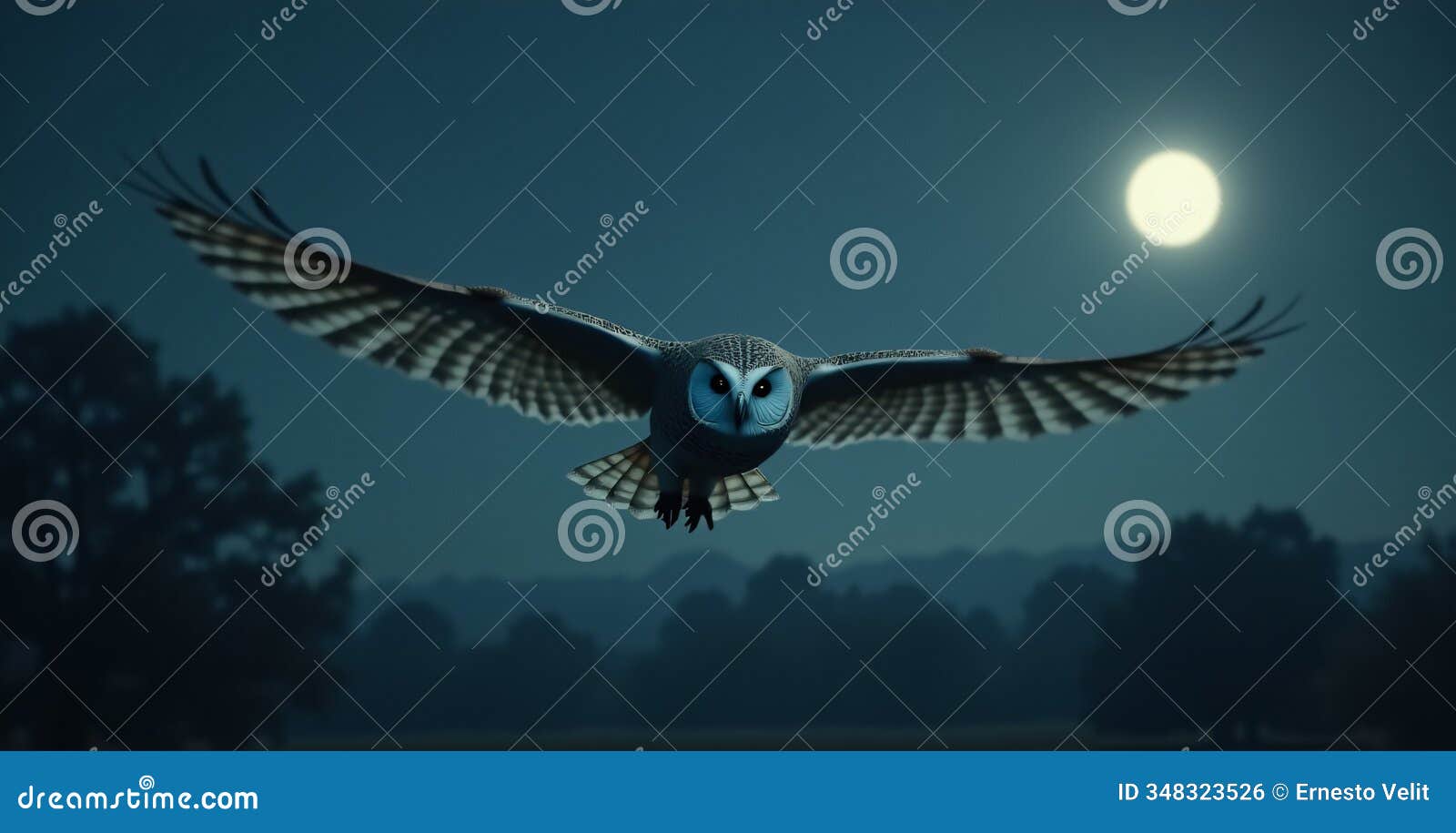 a dramatic and graceful portrayal of an owl in flight