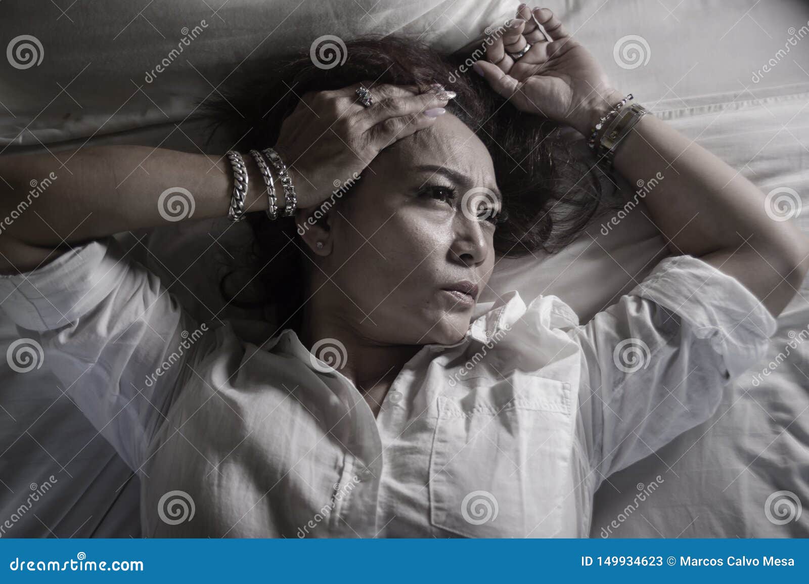 Dramatic Lifestyle Portrait Of Attractive Sad And ...