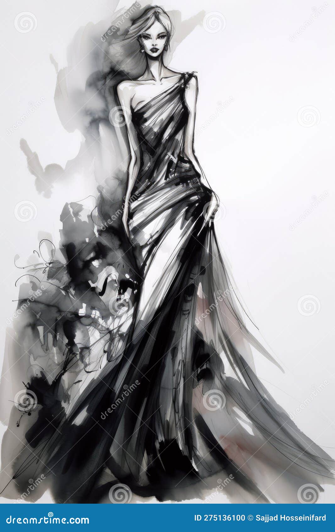 Fashion sketch vector stylish woman drawing Fashion woman sketch vector  illustration stylish woman in modern dress and  CanStock