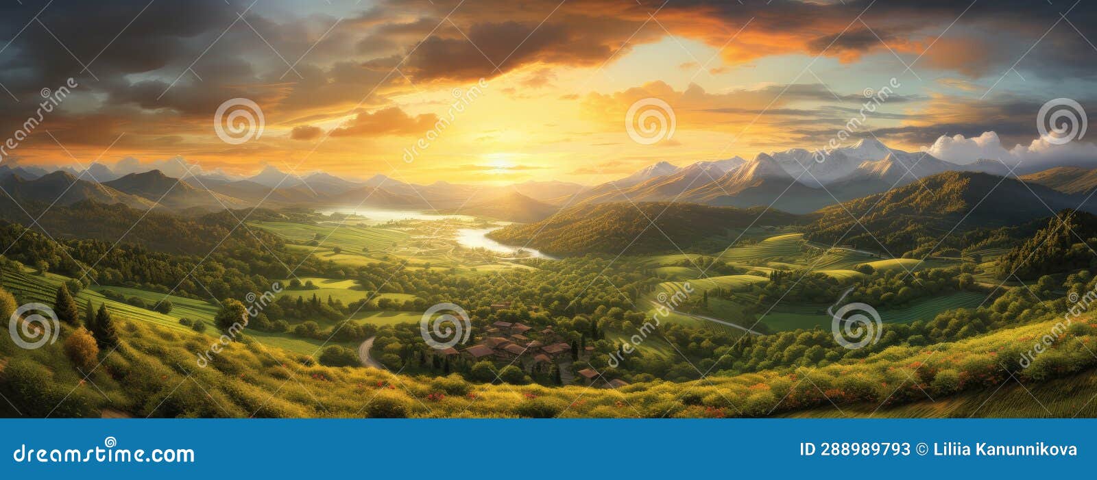 The Dramatic Sky Above the Distant Valley Adds a Touch of Mystique