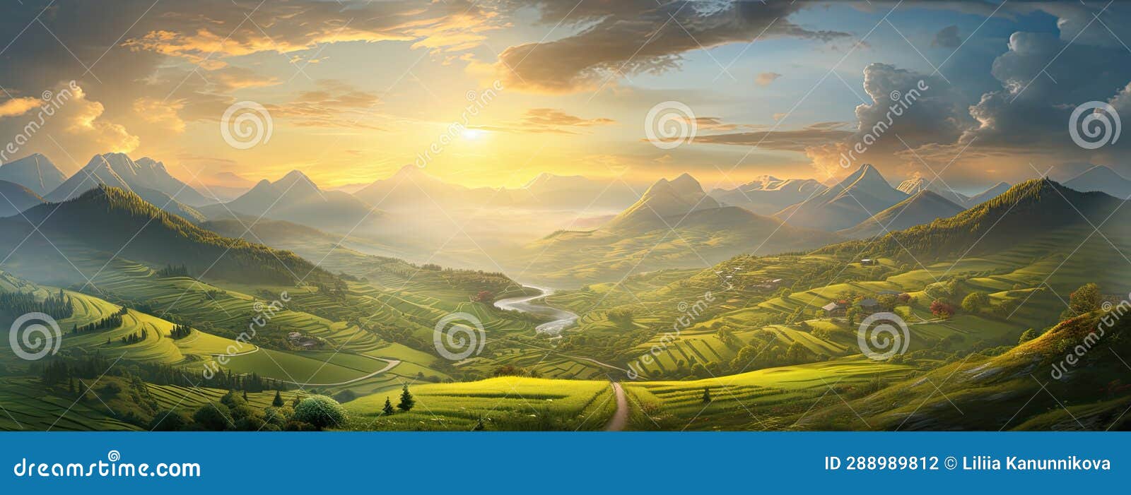 The Dramatic Sky Above the Distant Valley Adds a Touch of Mystique