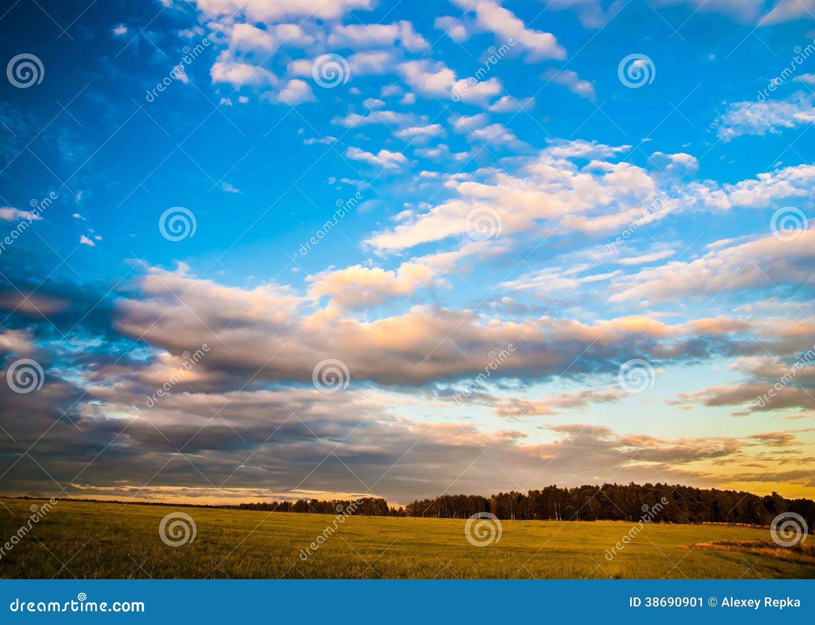 dramatic sky and clouds at sunset