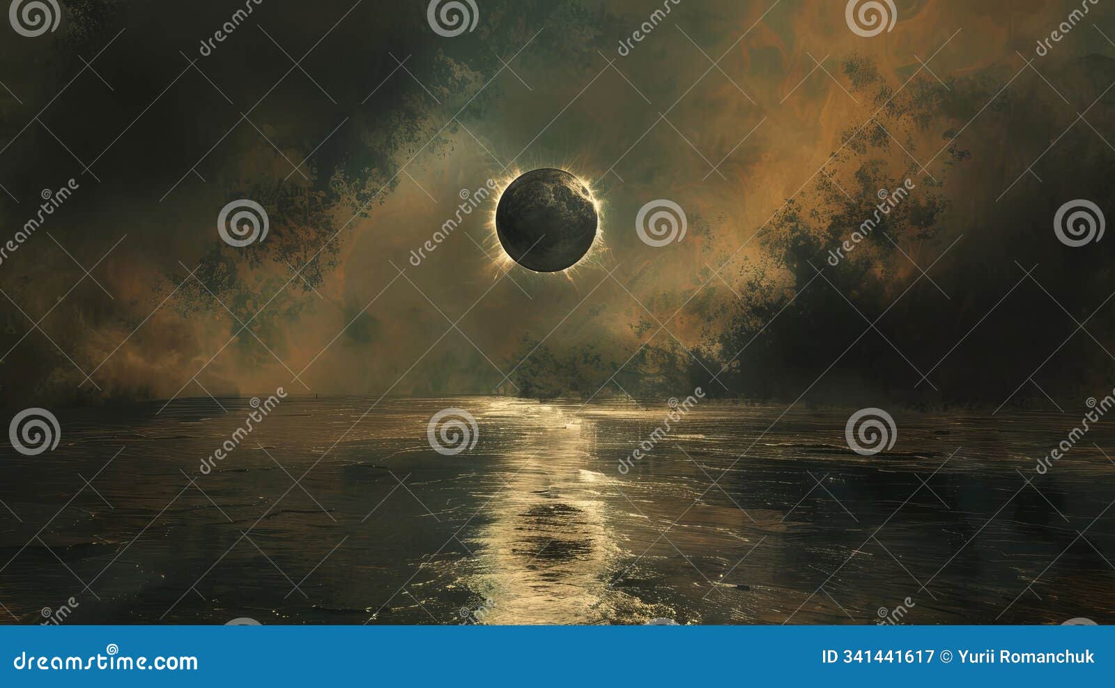 dramatic solar eclipse moon s shadow enveloping the sun in a mystical celestial display
