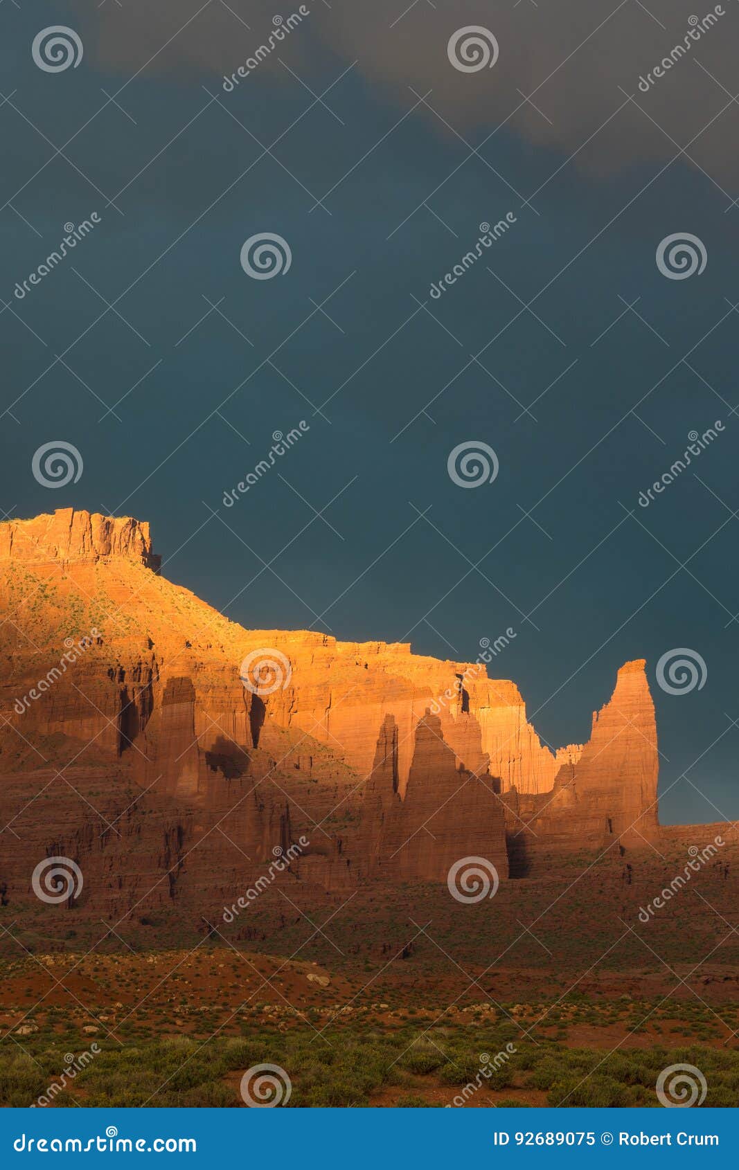 Dramatic Storm at Sunset in Canyon Country of Southern Utah Stock Image
