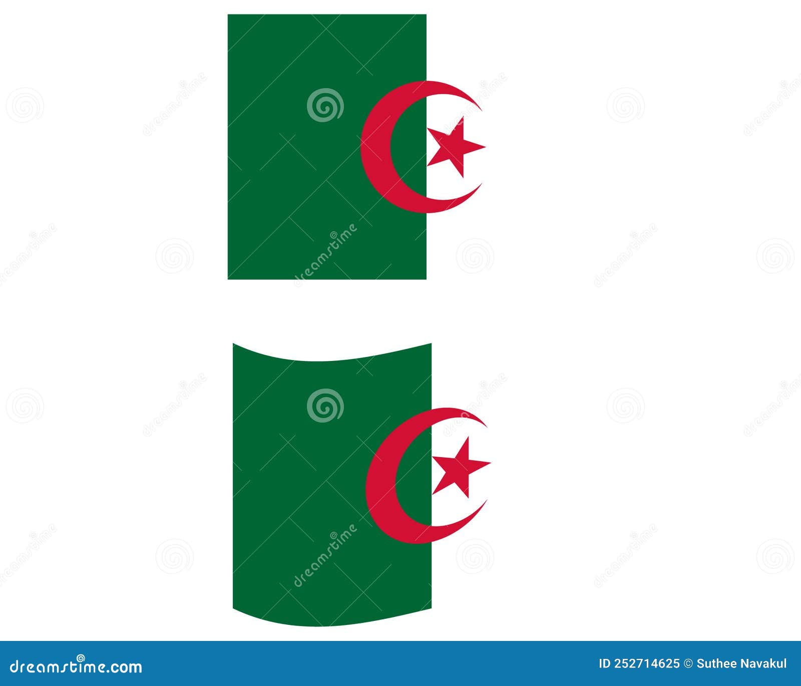 Drapeau Algérien. Drapeau National Algérien. Drapeau Algérie