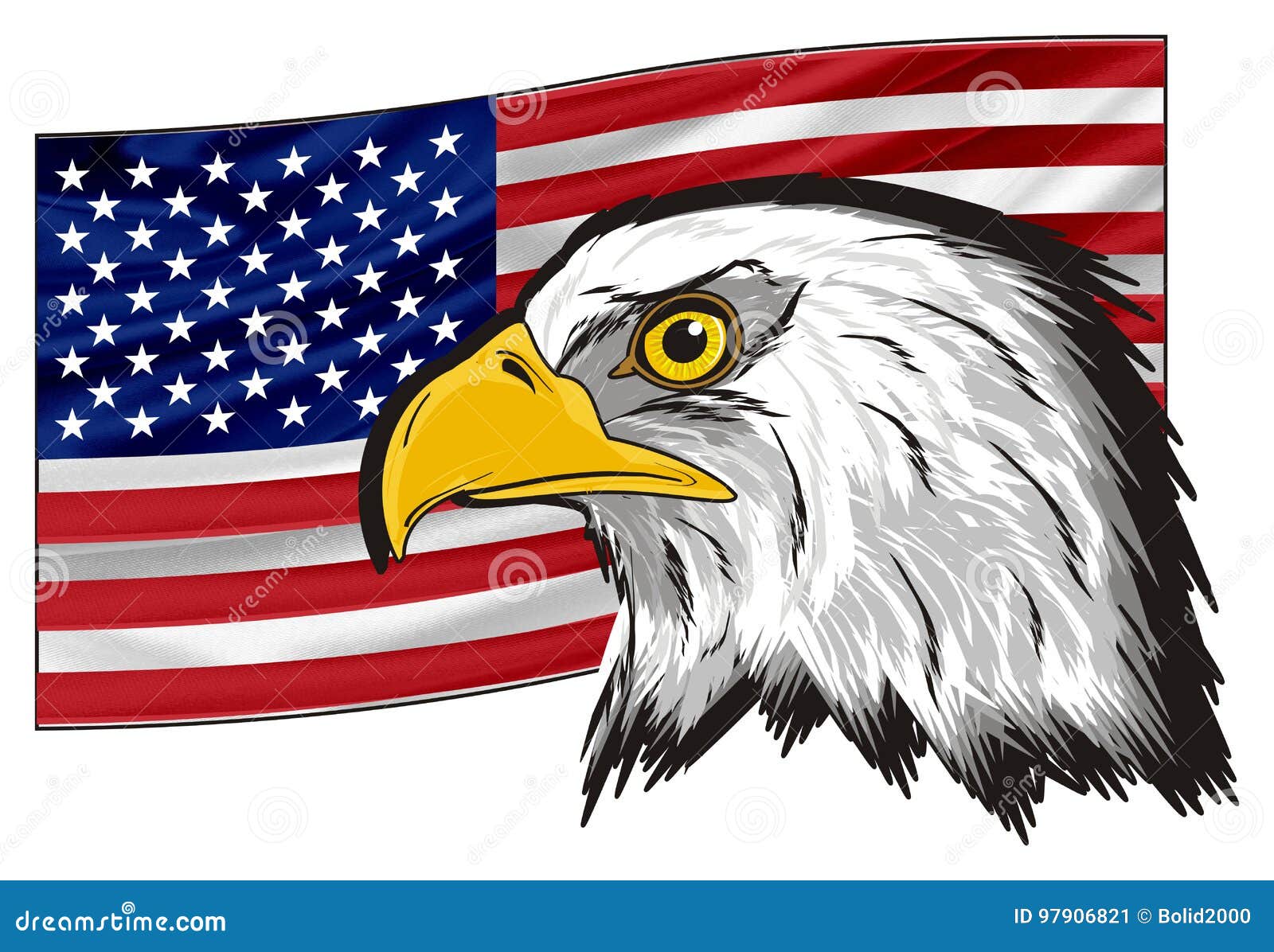 Drapeau Americain Avec L Oiseau National Illustration Stock Illustration Du Chasseur Oeil