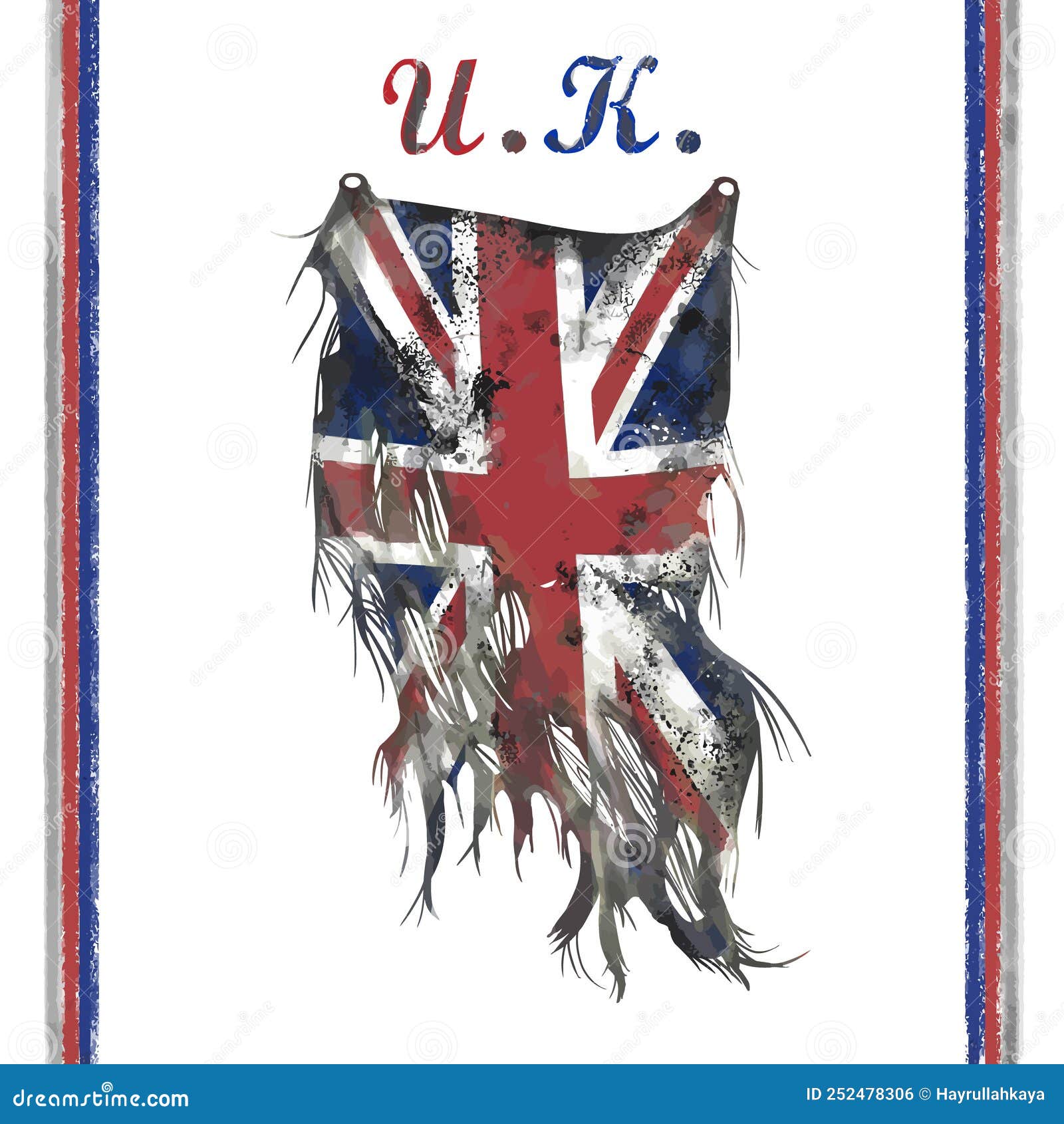 drapeau anglais usé Stock Vector