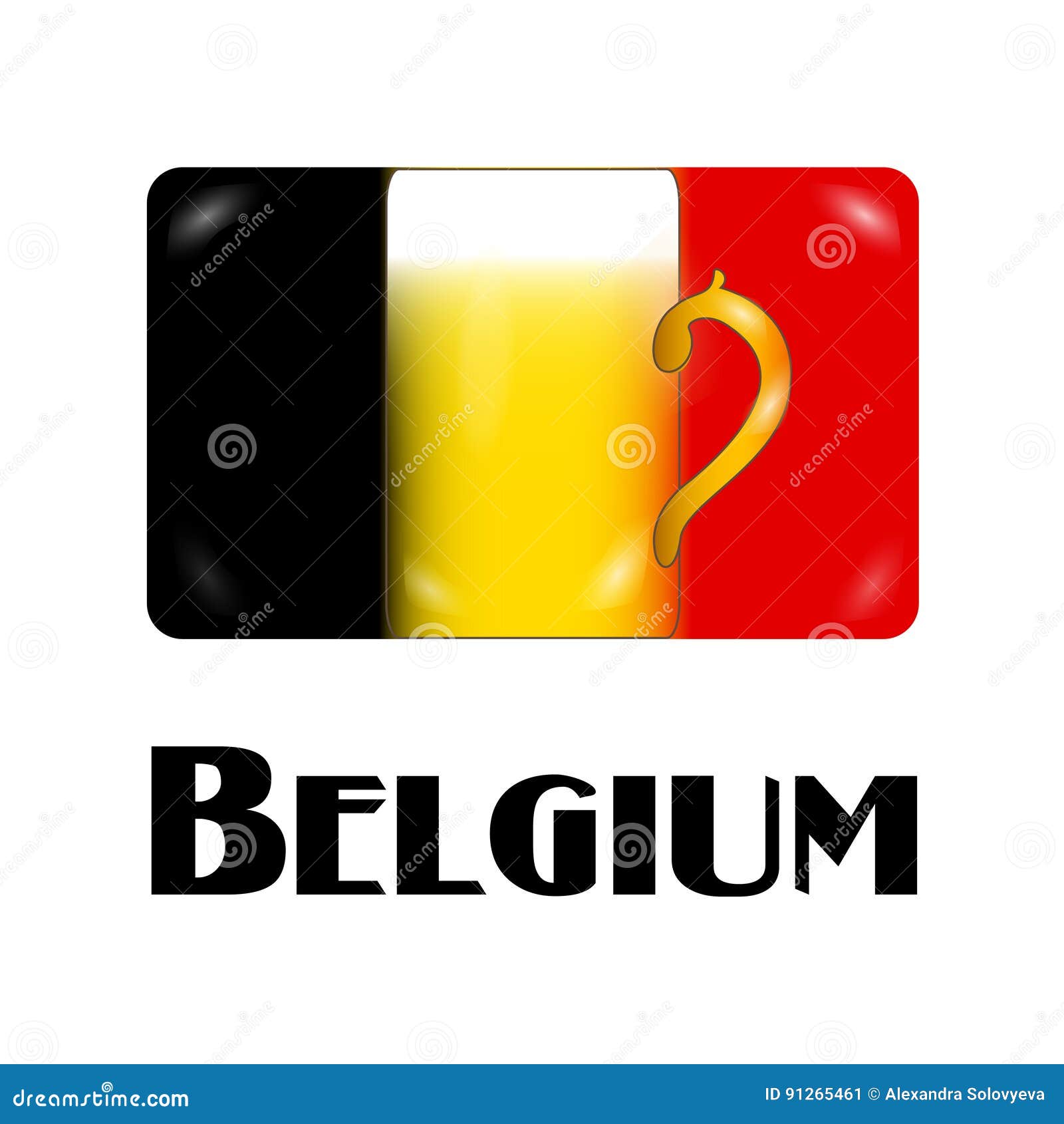 Drapeau Belge Avec La Pinte De Bière Au Milieu Comme Signe National  Illustration de Vecteur - Illustration du concept, sucette: 91265461