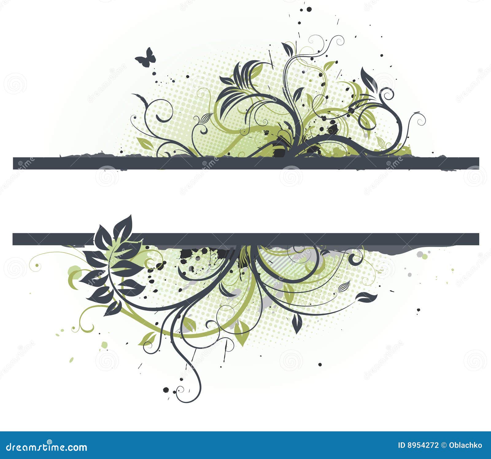 Drapeau décoratif floral illustration de vecteur. Illustration du lame -  8954272