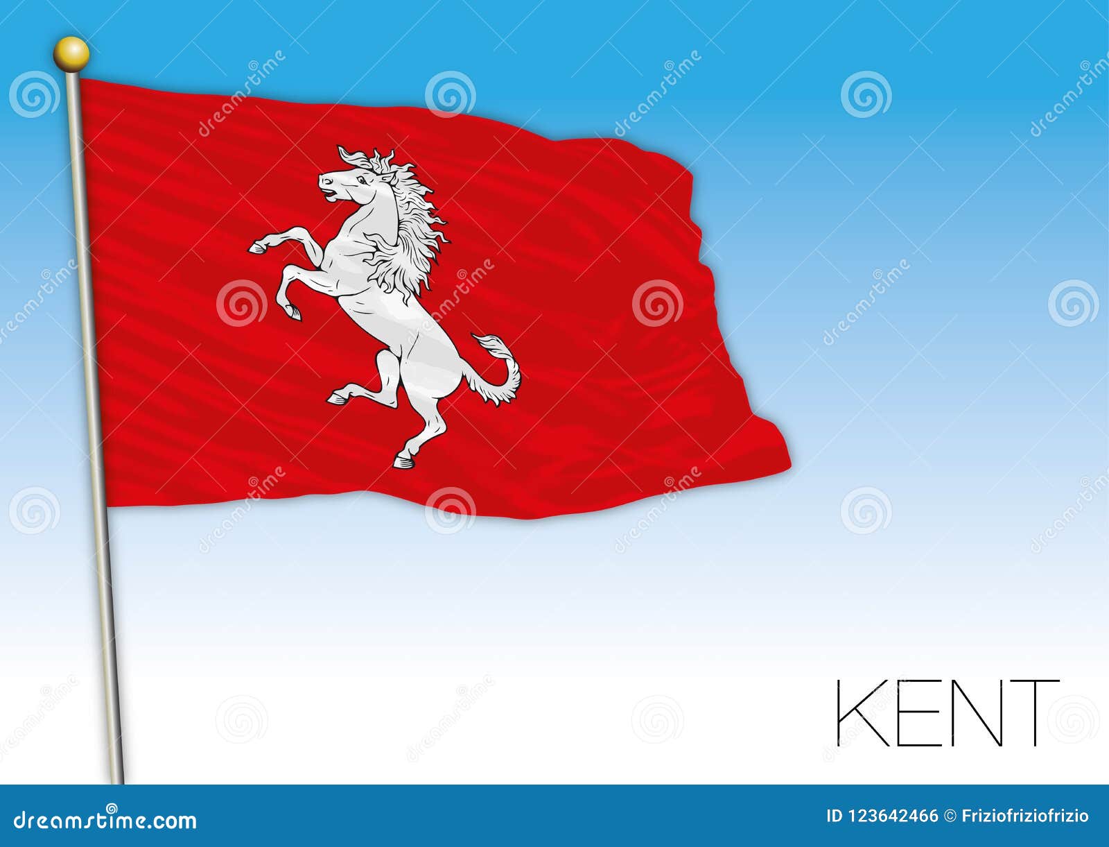 Autocollant Drapeau Du Kent (Royaume-Uni) - Sticker Décoratif Pour Voiture, Casier, Etc.