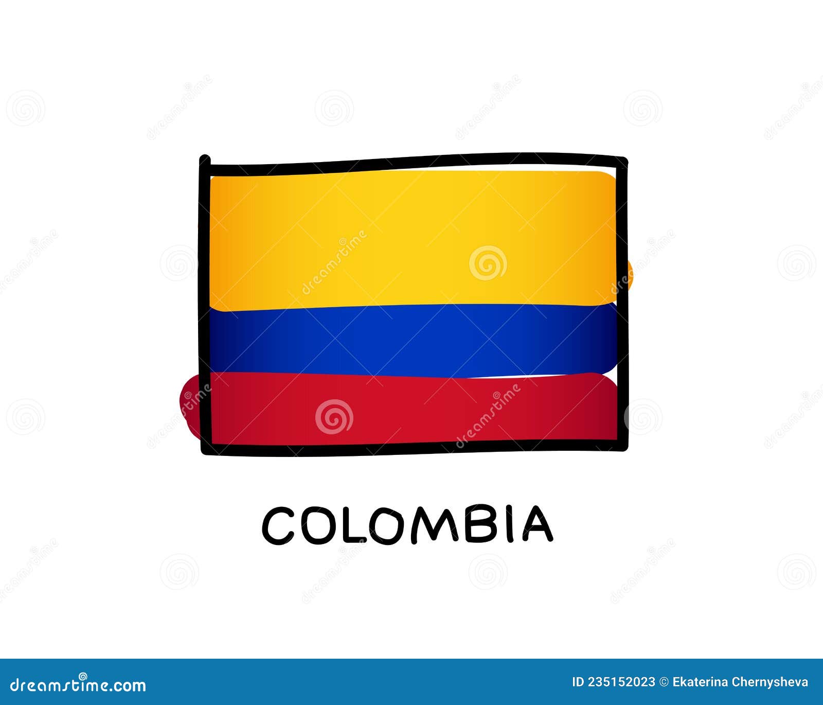 Drapeau De La Colombie. Logo Coloré Du Drapeau Colombien. Traits