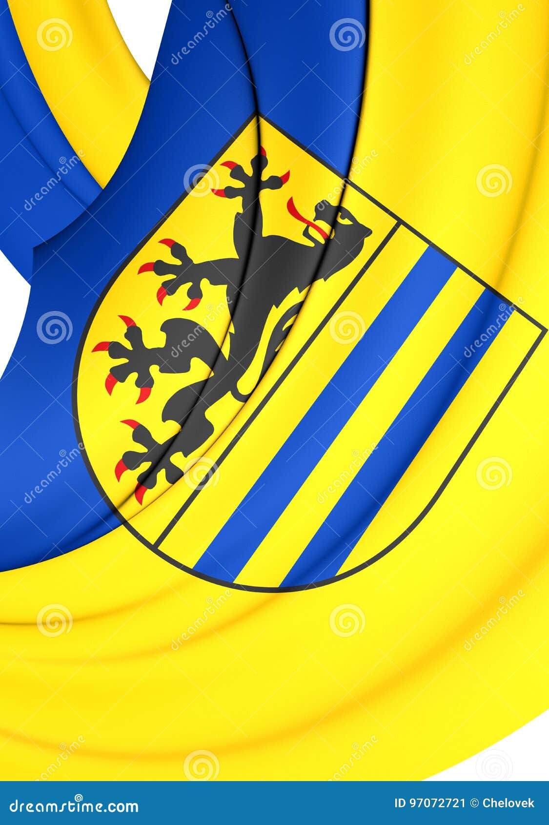 Drapeau De La Ville De Leipzig - Allemagne - 90 X 150 Cm - Polyester - Pour Supporter