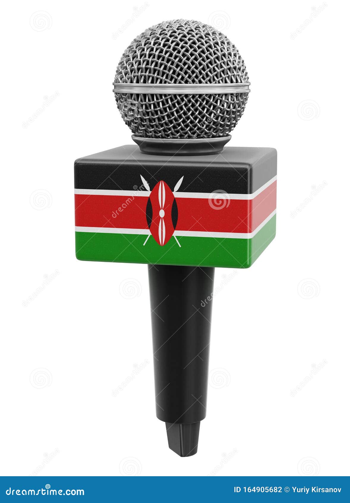 Drapeau Du Microphone Et Du Kenya Image Avec Le Chemin D'extraction