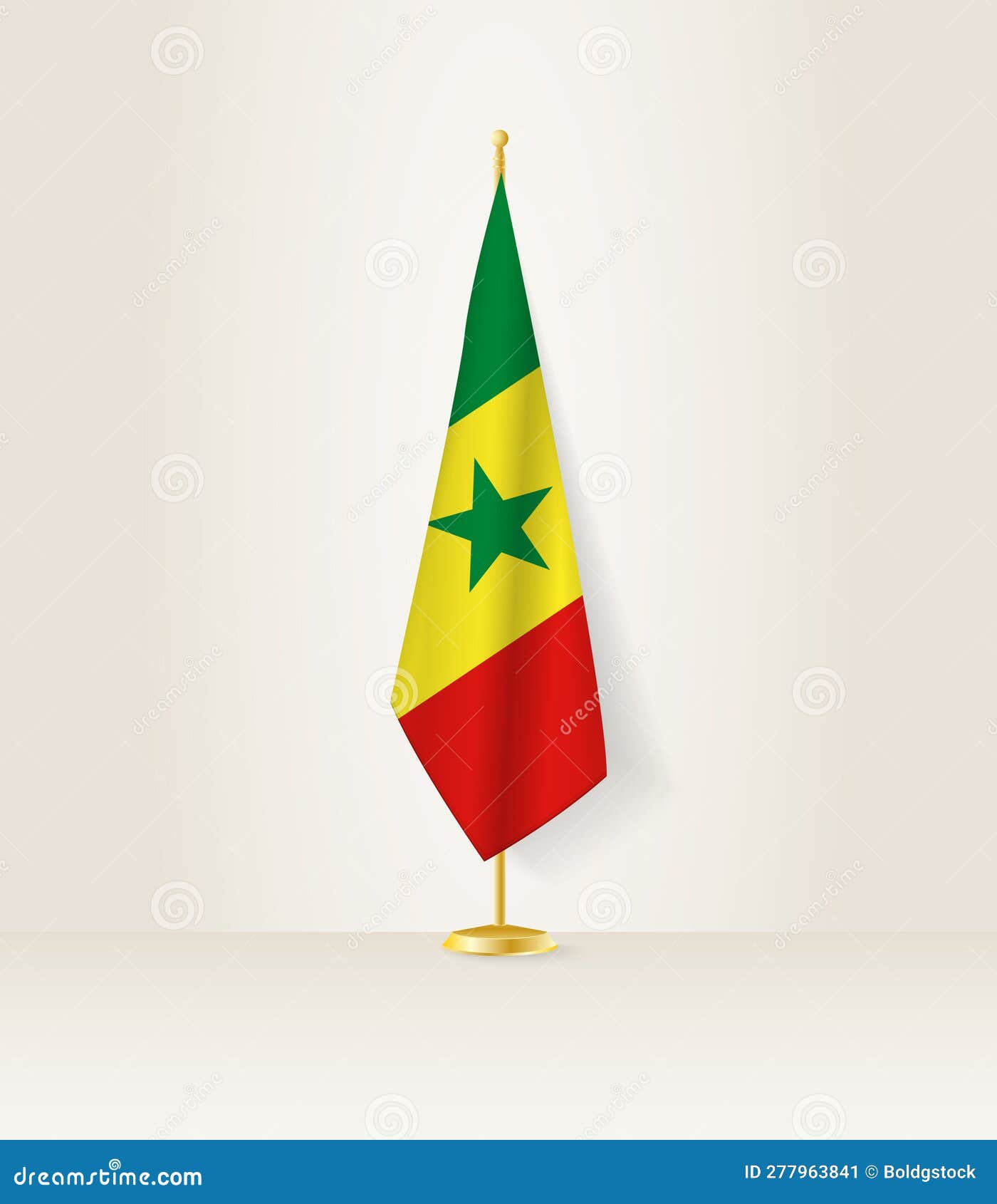 Drapeau Du Sénégal Sur Un Banc De Drapeau Illustration de Vecteur