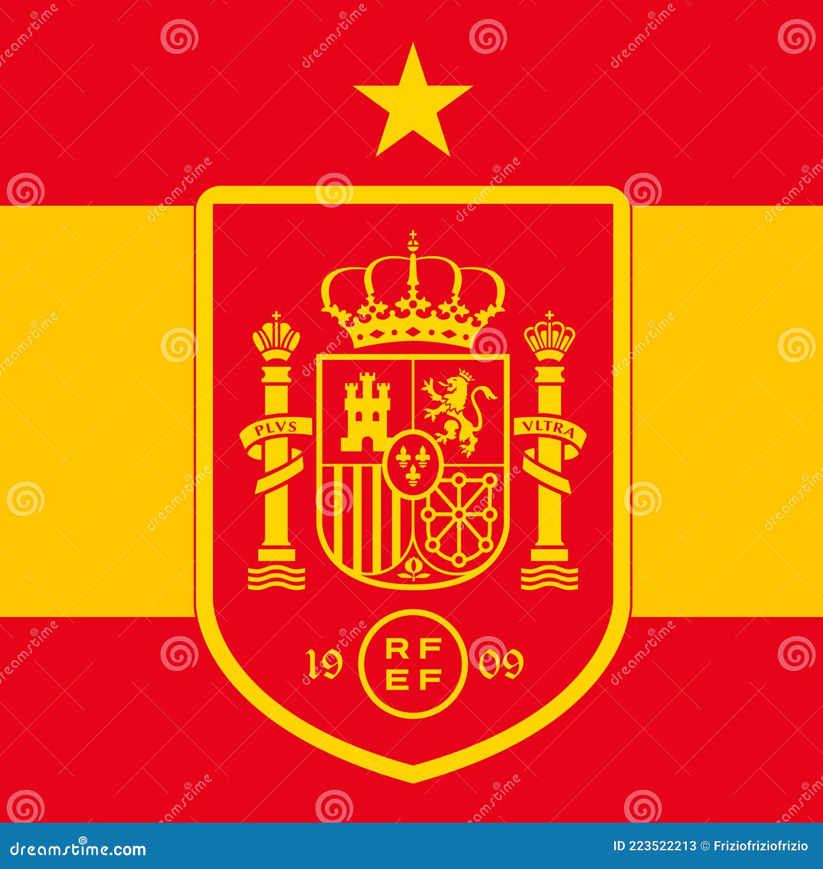Drapeau Espagnol Avec Le Nouveau Logo De La Fédération Nationale De  Football Photo stock éditorial - Illustration du nation, patriotique:  223522213
