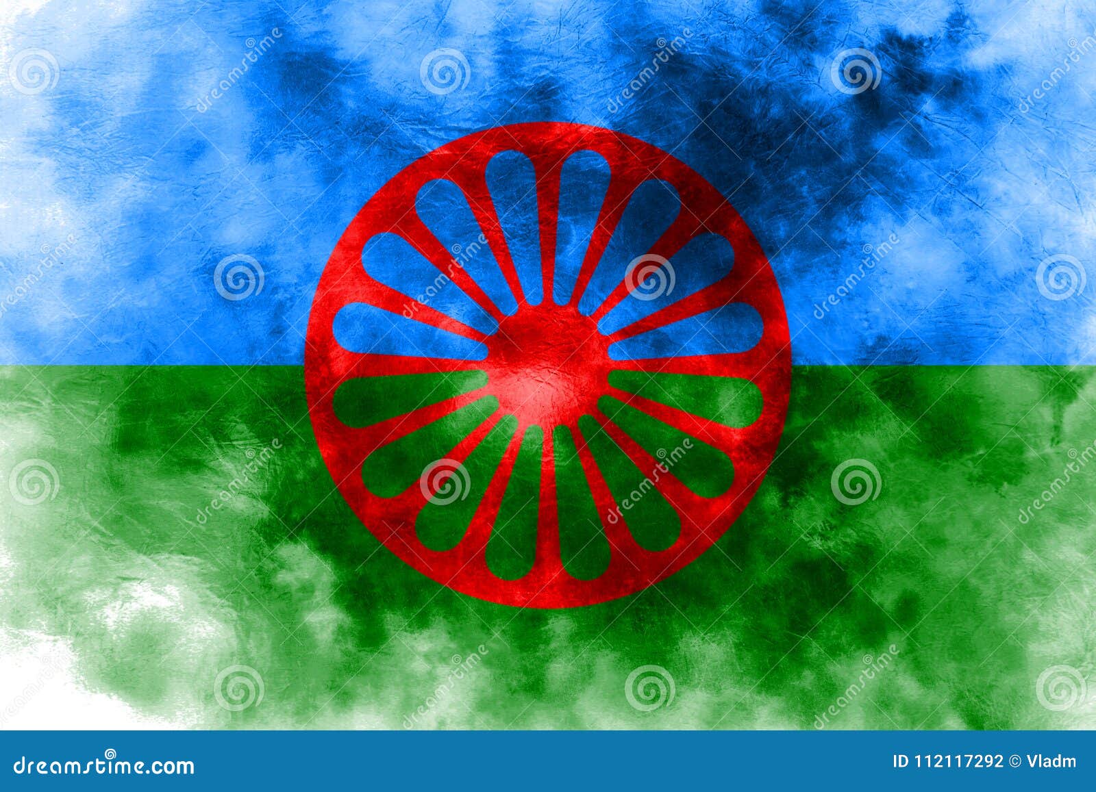 Drapeau Grunge De Personnes Romani, Drapeau Gitan De Fumée Illustration  Stock - Illustration du flamme, emblème: 112117292