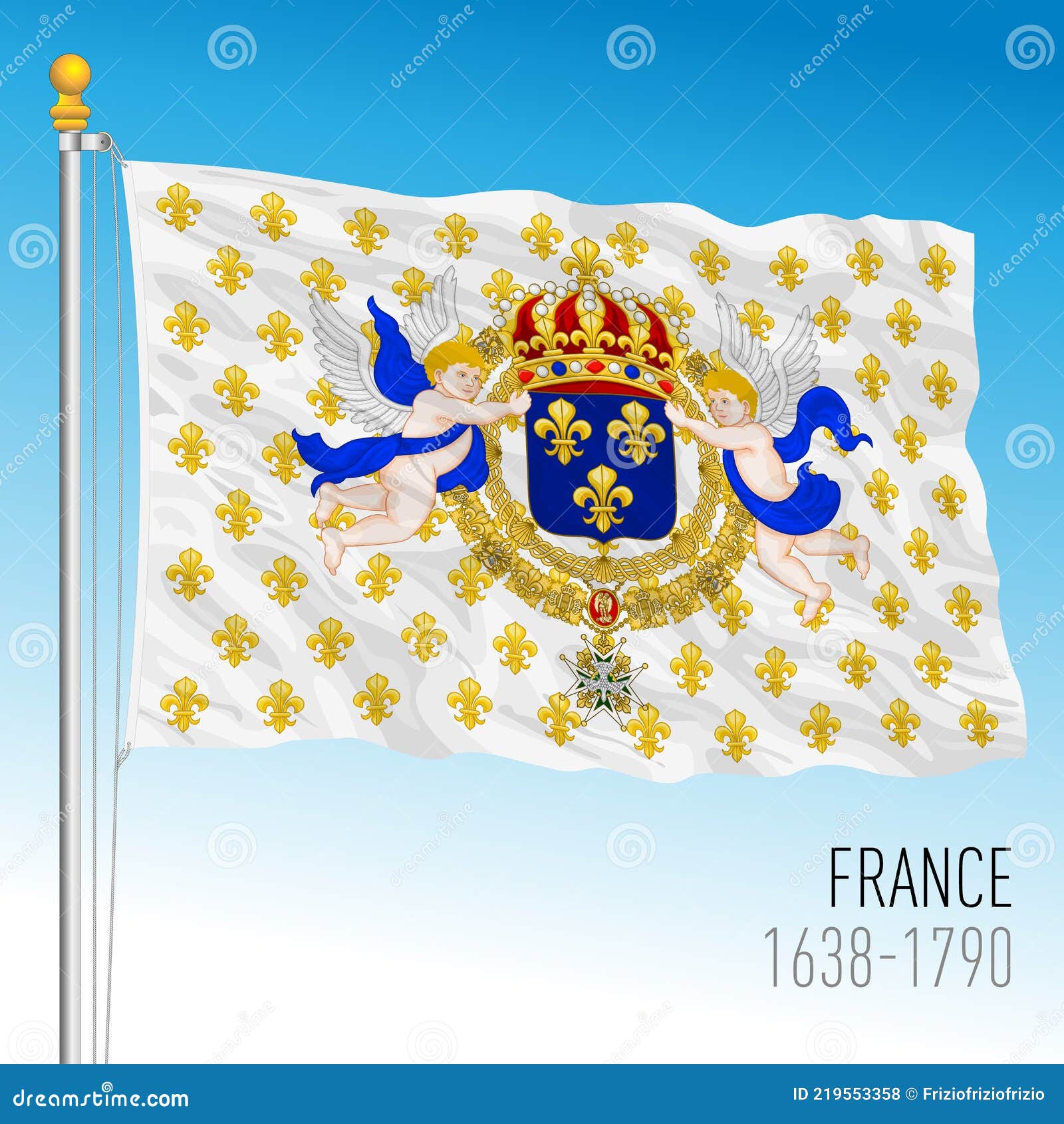 Drapeau Historique Du Royaume De France 1638 1790 Illustration de Vecteur -  Illustration du endroit, politique: 219553358