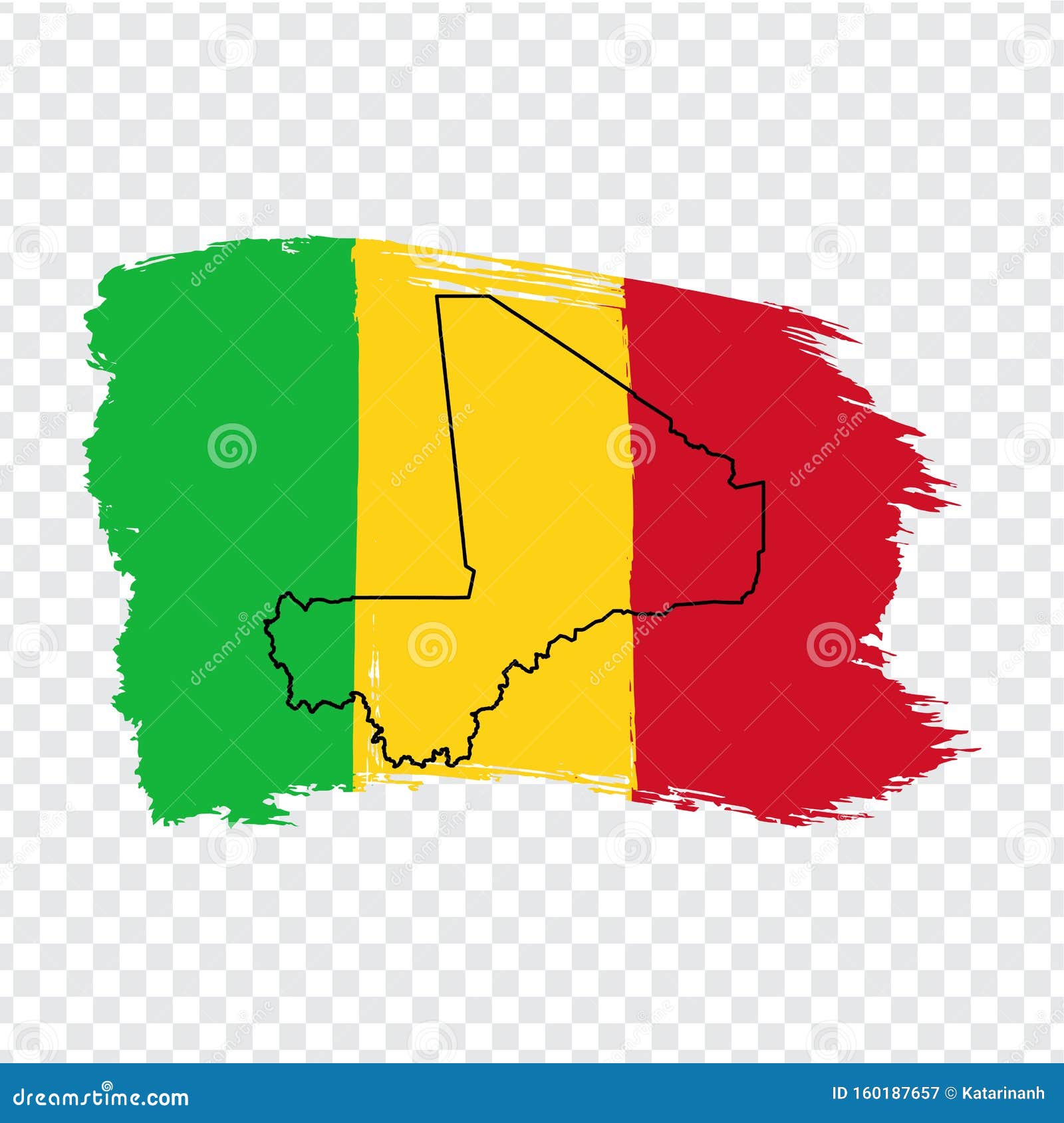 Drapeau de la carte du Mali | Poster