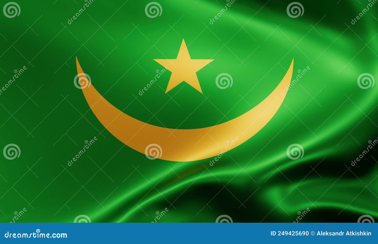 Drapeau National De La Mauritanie Fond Avec Le Drapeau De La Mauritanie