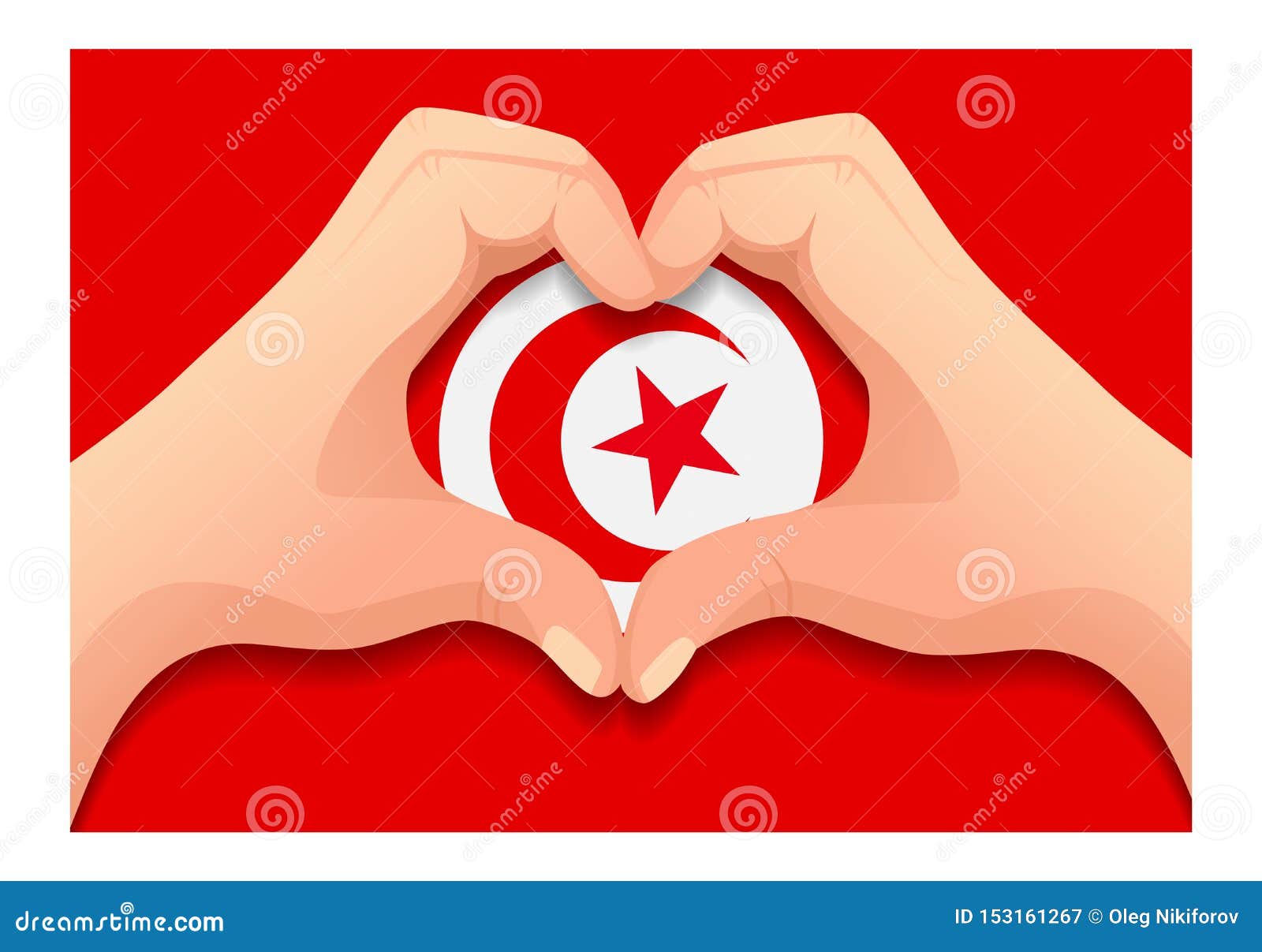 Drapeau Tunisien Et Forme De Coeur Manuel Illustration Stock - Illustration  du patriote, festival: 153161267