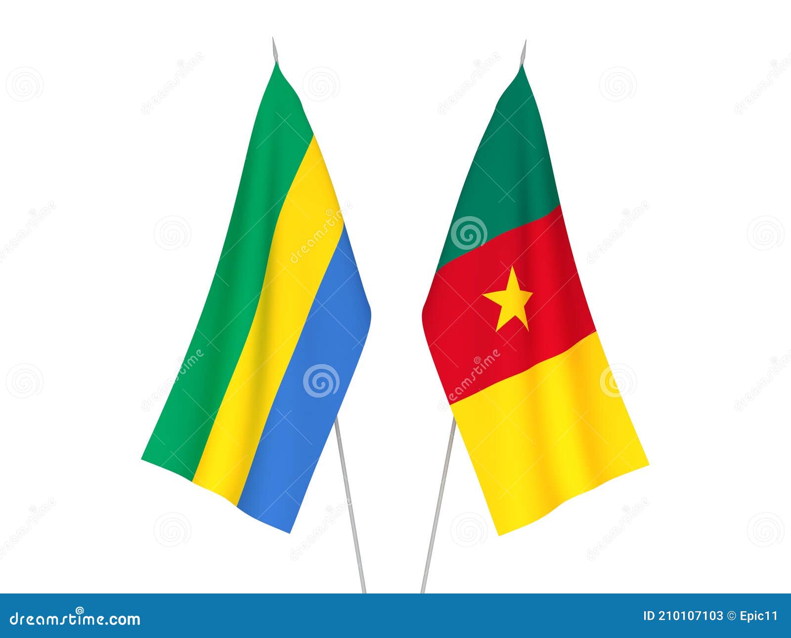 Drapeaux du Congo, Angola, Cameroun, Gabon et Guinée équatoriale Vecteur  par ©Tindo 71958941