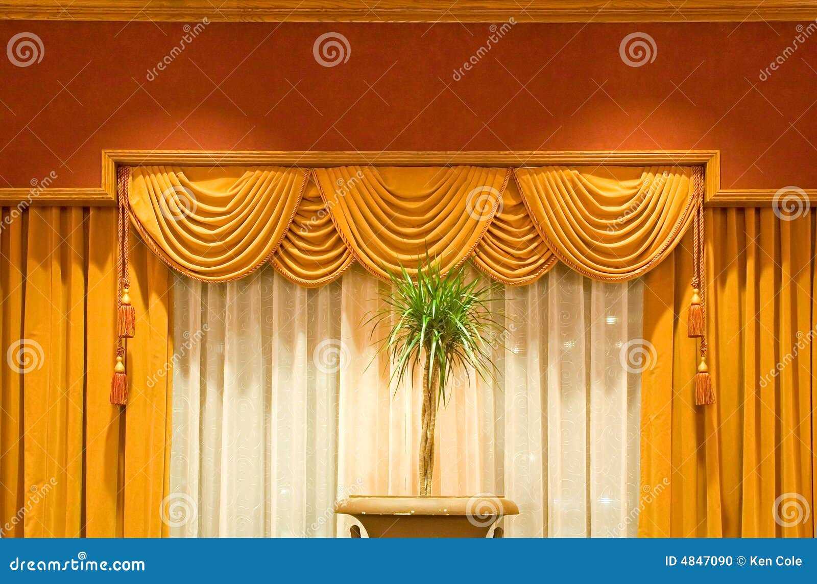 Draped curtains stock photo. Image of elegant, elegantly 4847090