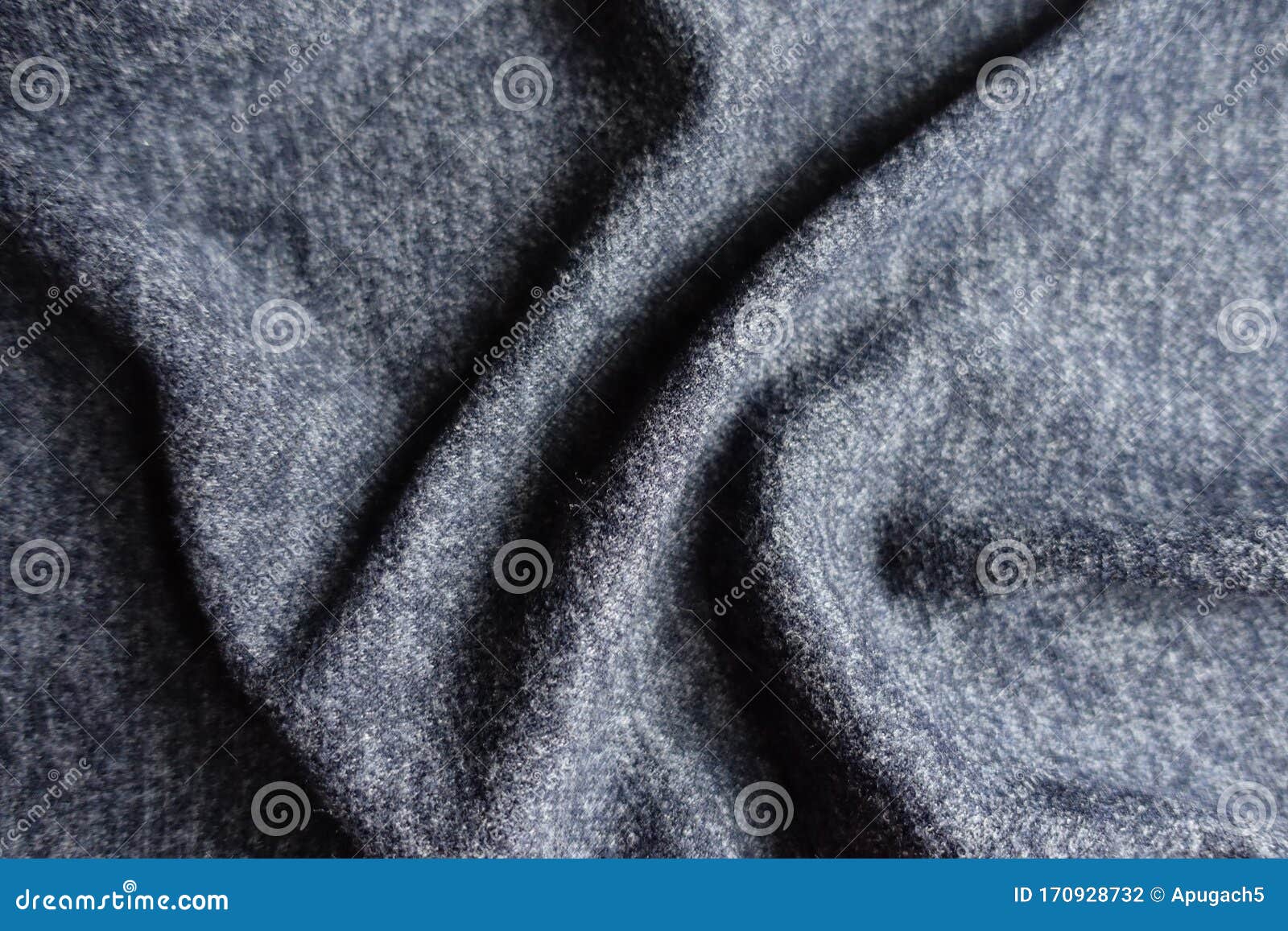 Draped Heather Blue Woolen Fabric from Above Stock Photo - Image of ...