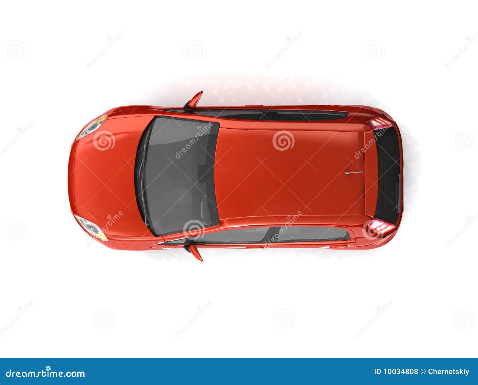 Draufsicht Des Roten Autos Des Hatchback Stock Abbildung - Illustration