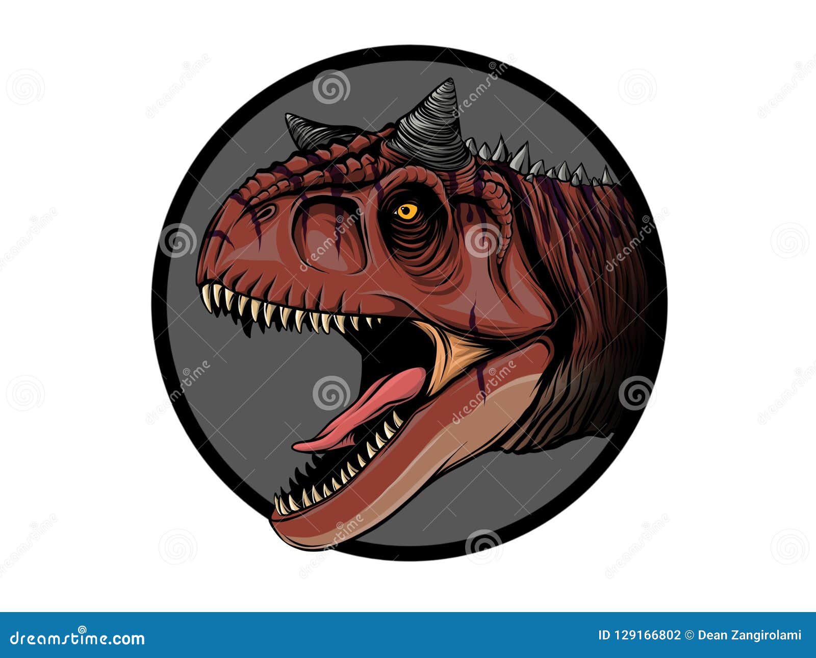 Draw Cartoon Dinosaur Carnotaurus Illustration For Children Stock Illustration Illustration Of Dino Artwork 129166802