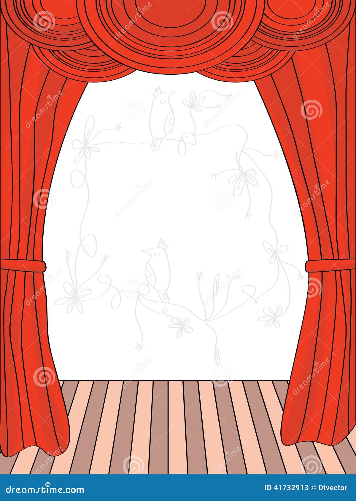 Draw Curtain Cartoon Vector 41732913
