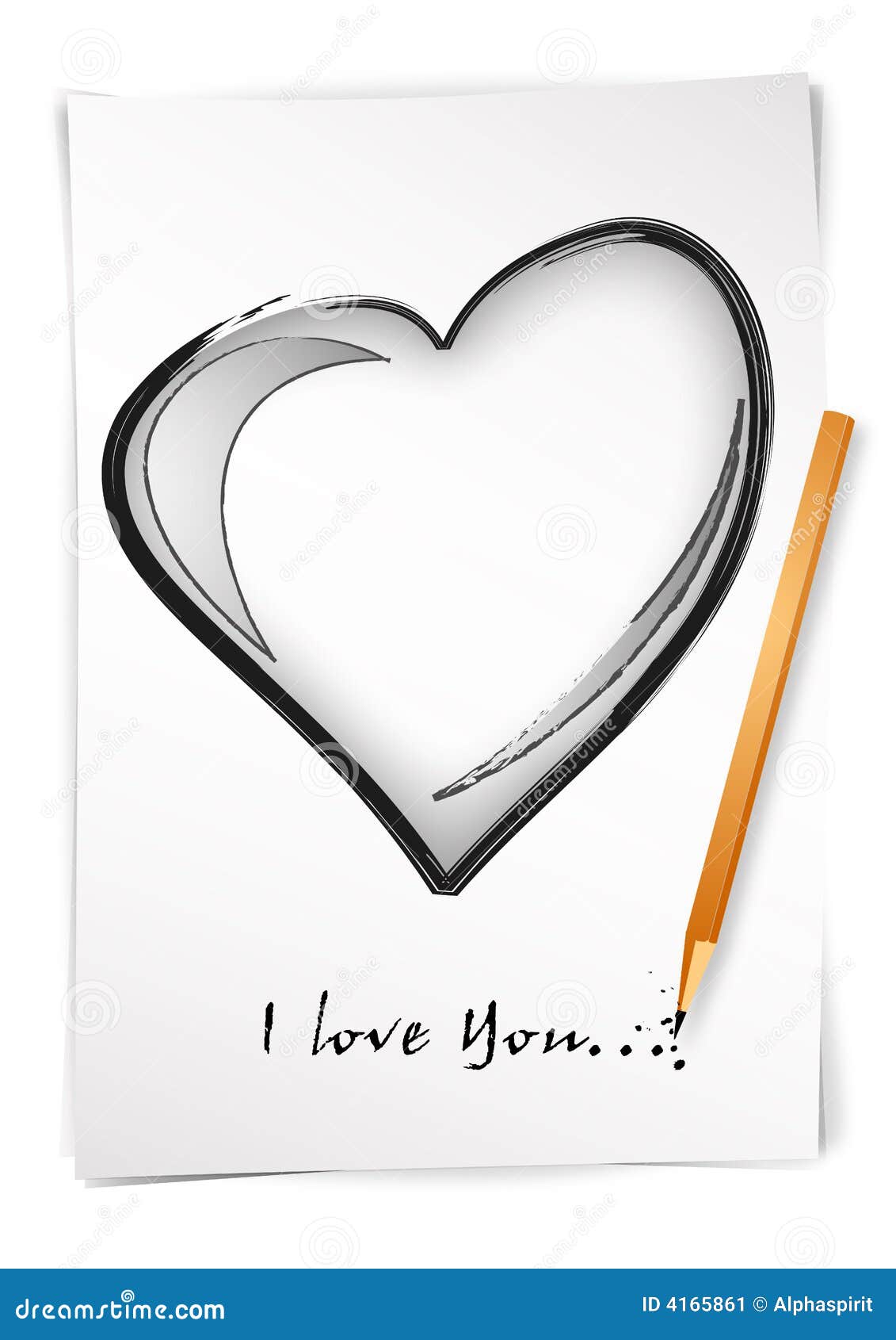 Vector Pencil Sketch Illustration I Love You Stock Illustration - Download  Image Now - 2015, Clip Art, Cute - iStock