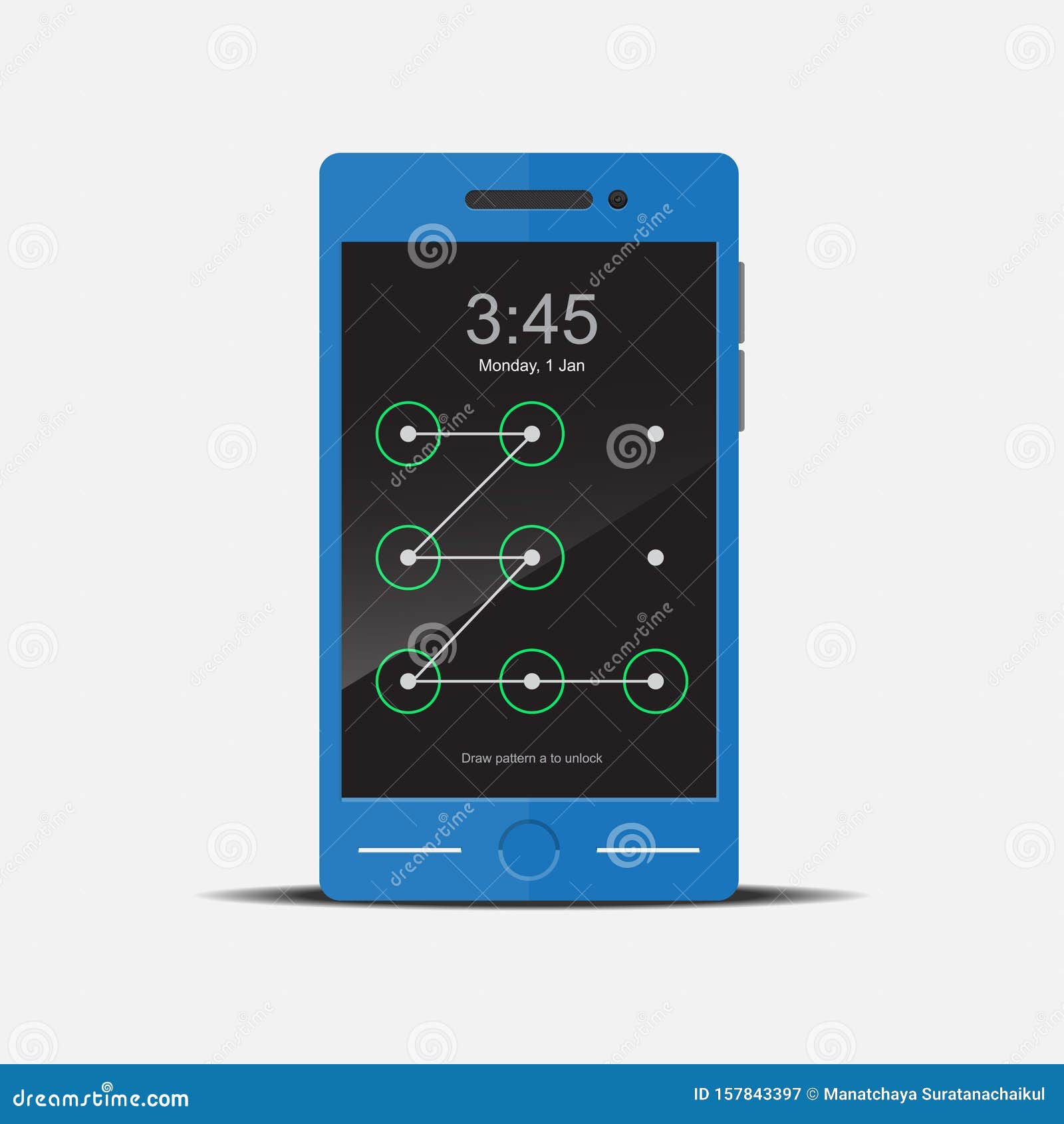 Draw Pattern To Unlock Smartphone Stock Illustration Illustration of