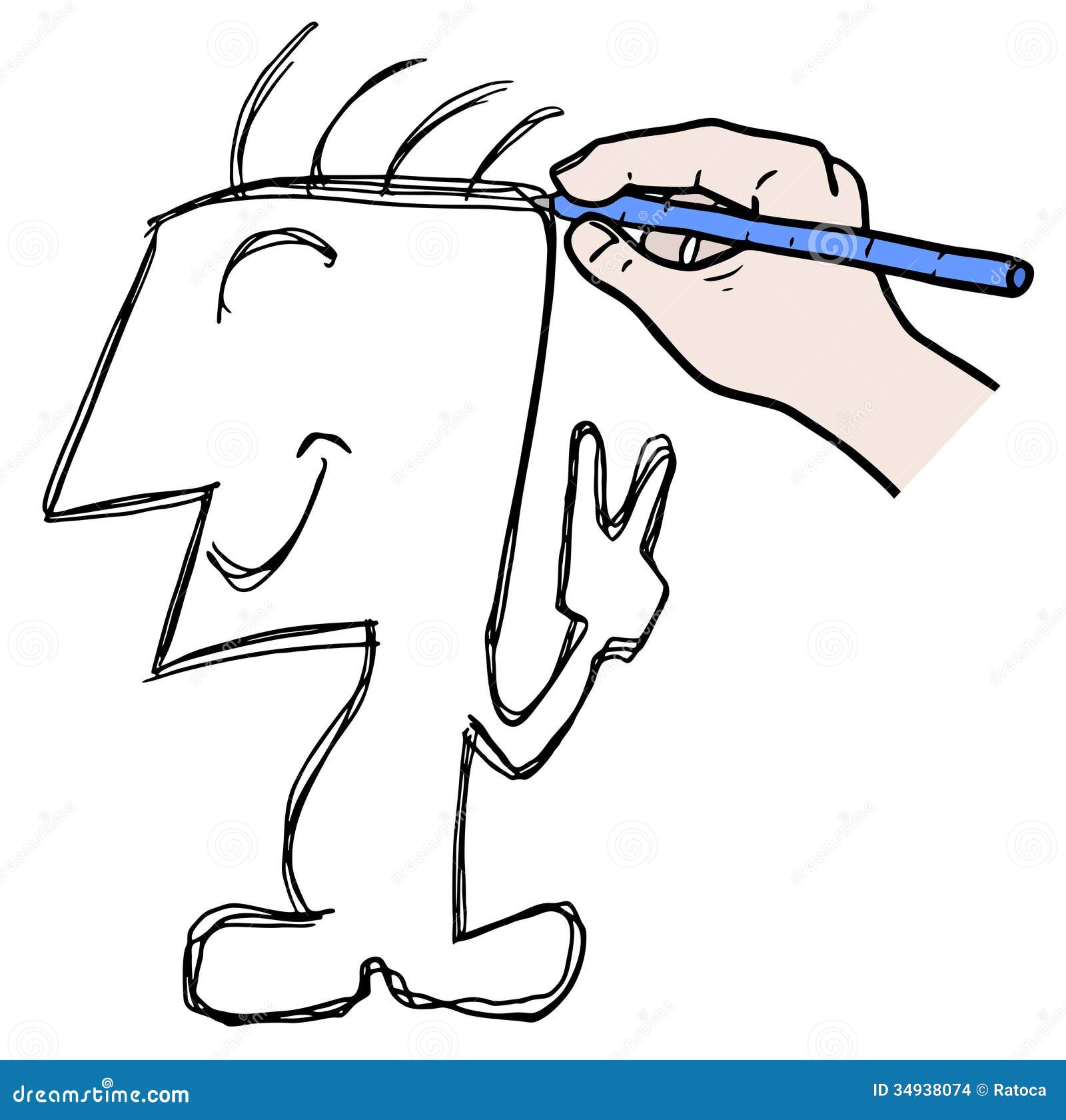 Draw puppet stock vector. Illustration of sketch, modern - 34938074