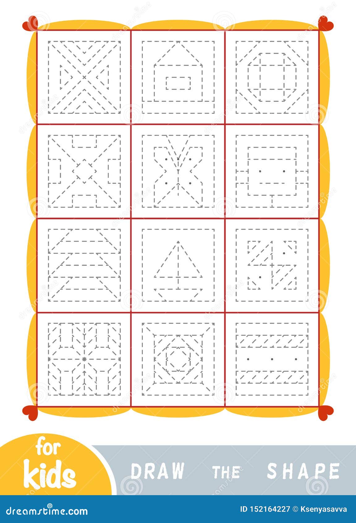 Draw The Shapes Education Game For Children Replicate The Image By Lines Stock Vector Illustration Of Design Activity Draw The Shapes Education Game For Children Replicate The Image By Lines Stock Vector Illustration Of Design Activity