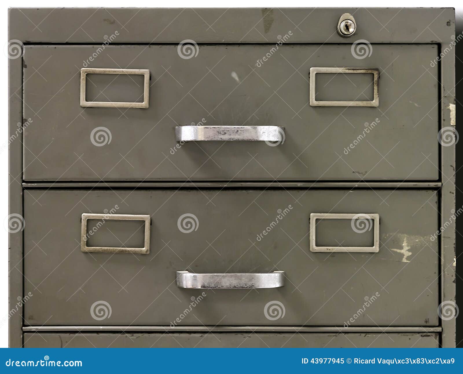 Drawers Of An Old Metal Filing Cabinet Stock Image Image Of