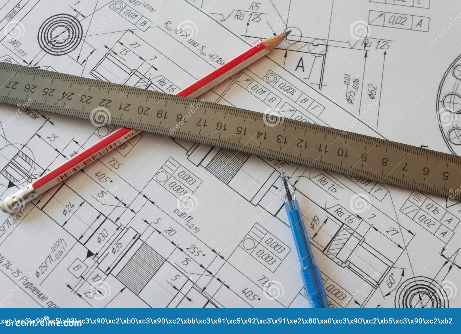 Drawing Accessories on the Project Under Development from the Drawings. the  Concept of Engineering and Production of Technical Stock Image - Image of  contractor, scale: 248595657