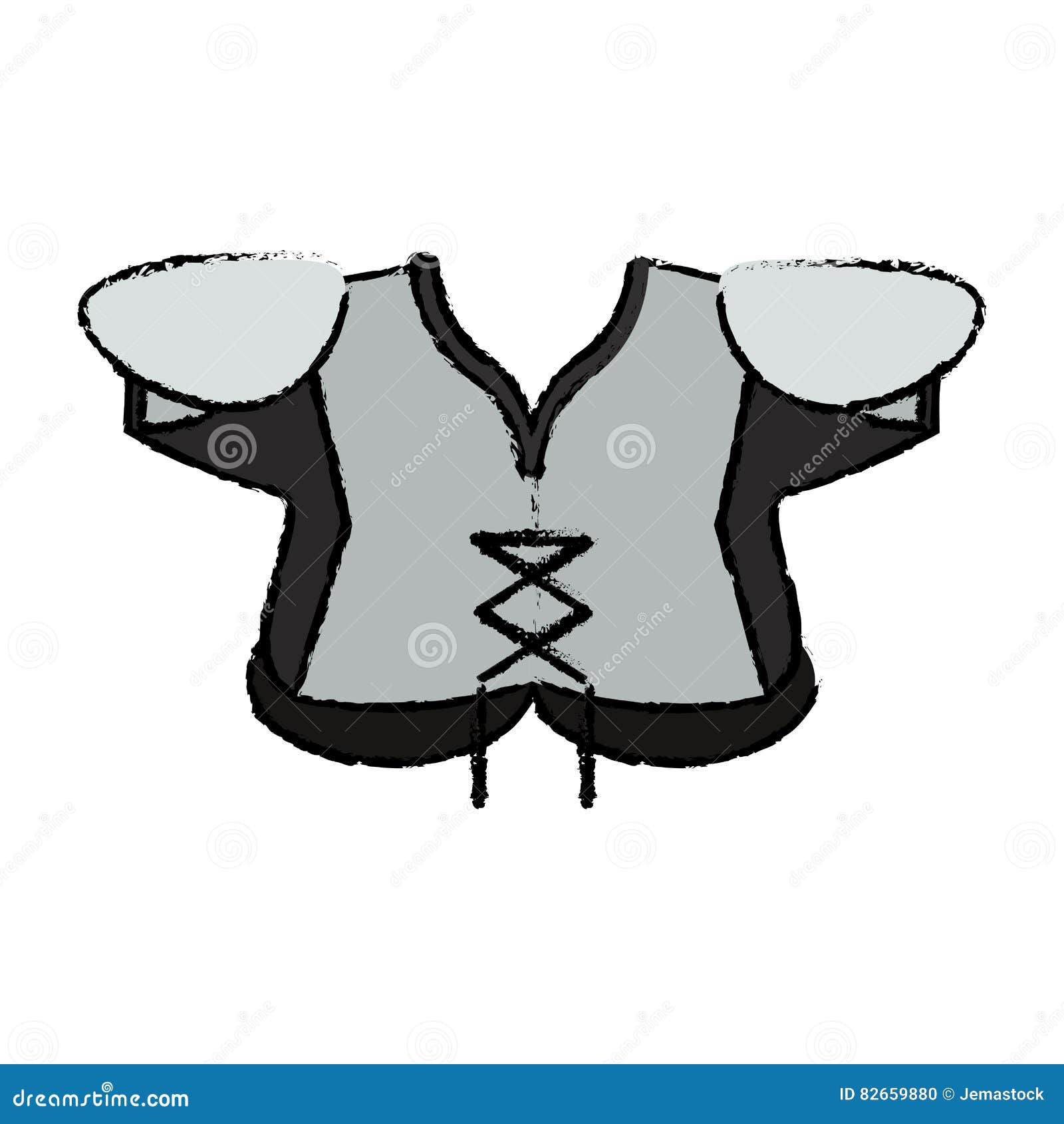 Drawing American Football Body Protection Element Stock Vector ...