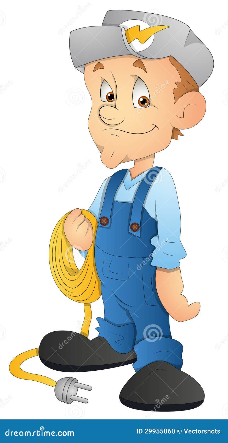 Electrician Cartoon Character Vector Illustration Stock Vector